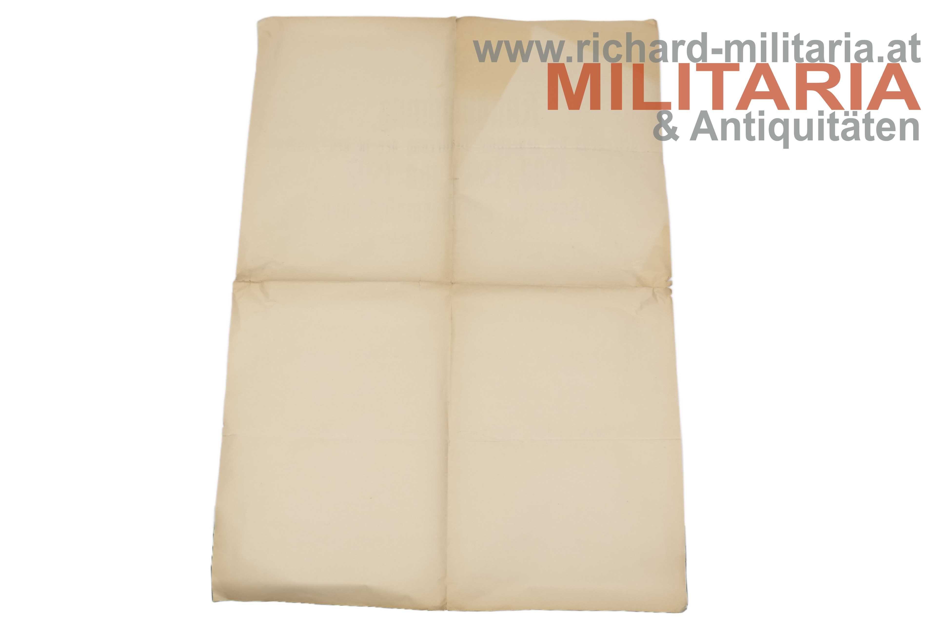 Kundmachung Musterung 1899, 1898 und 1897 - Landsturmpflichtige - Völklabruck 29. August 1917