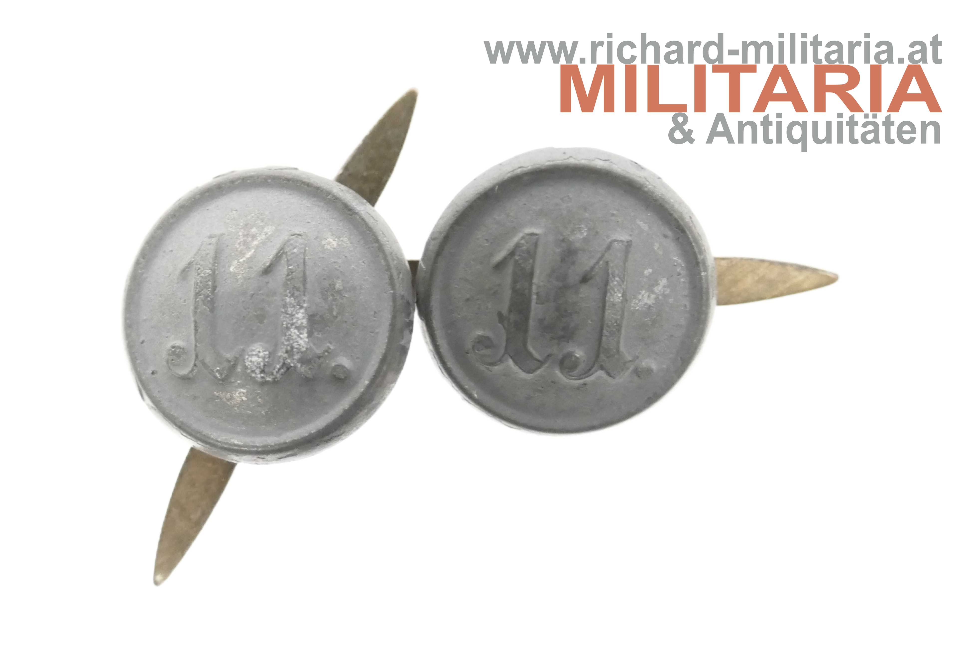 k.u.k. Kappenknöpfe "11." ZINK