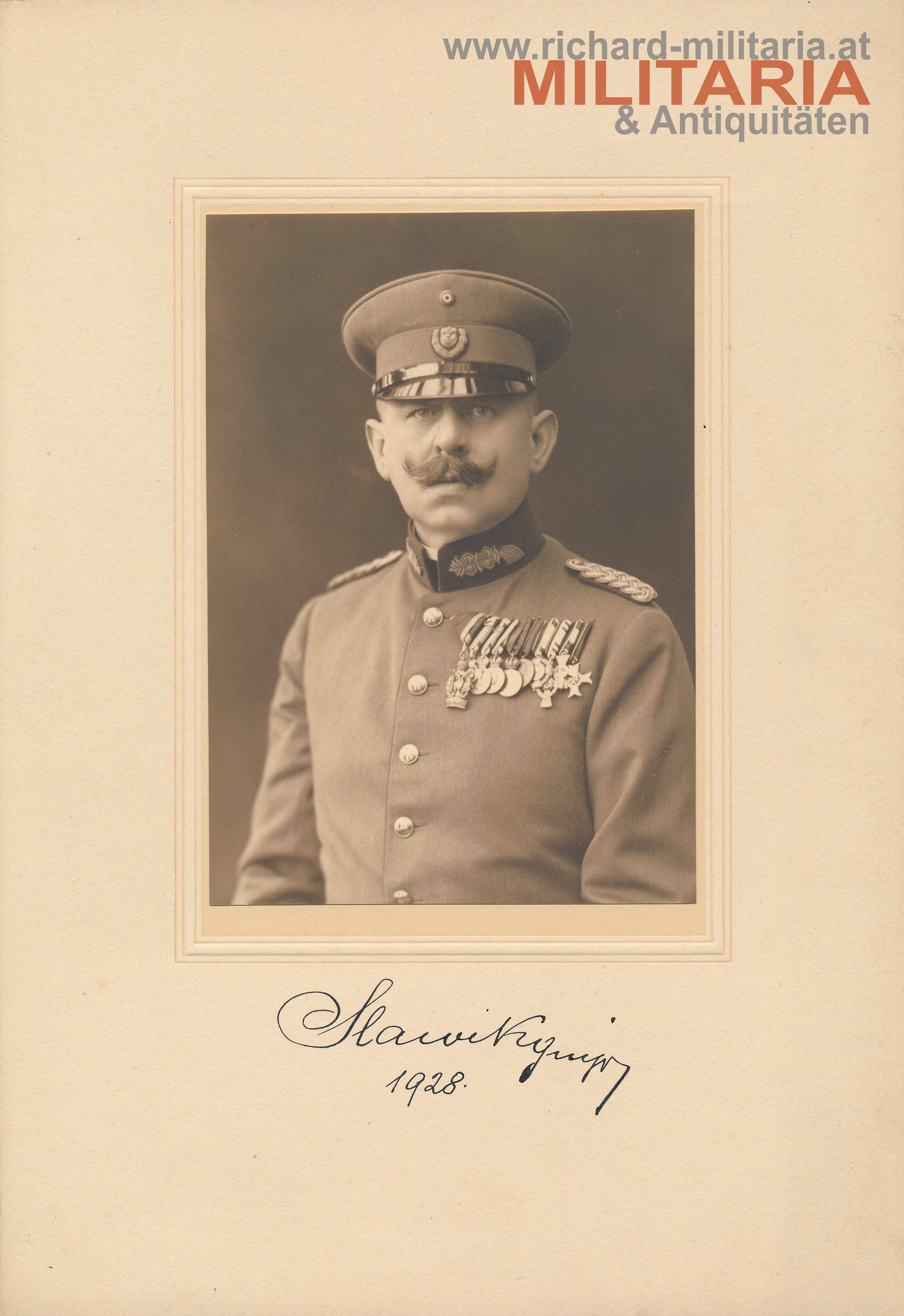 Generalmajor Richard Slawik - Widmung 1928