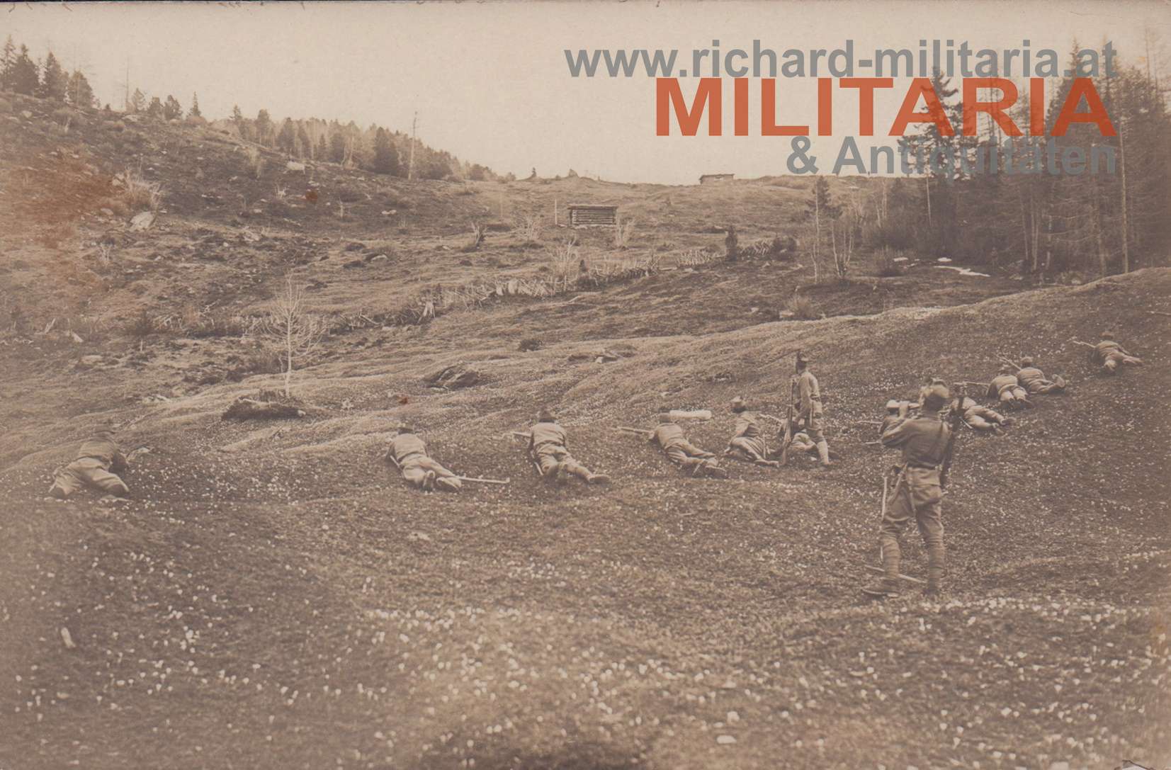k.u.k. Foto - Soldaten bei einer Sturmübung BESSANONE/Italien