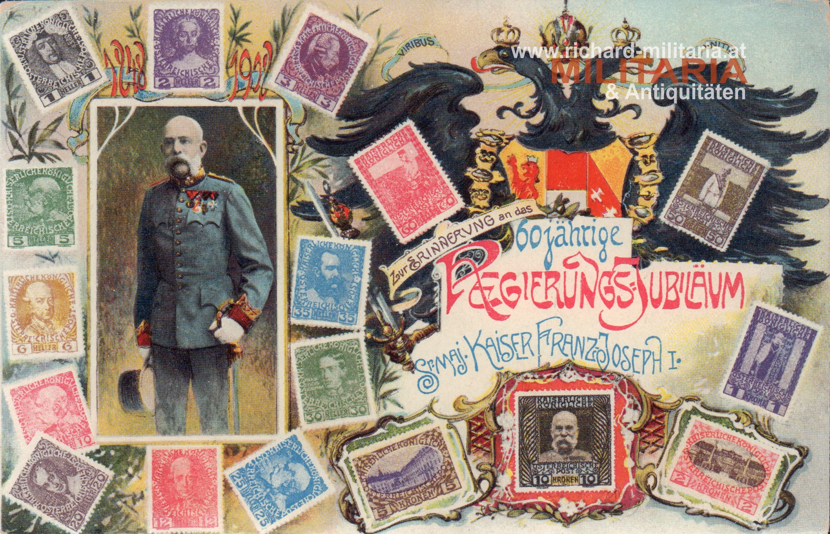 k.u.k. PK "Zur Erinnerung an das 60jährige Regierungsjubiläum Sr. Maj. Kaiser Franz Josef" - ungelaufen