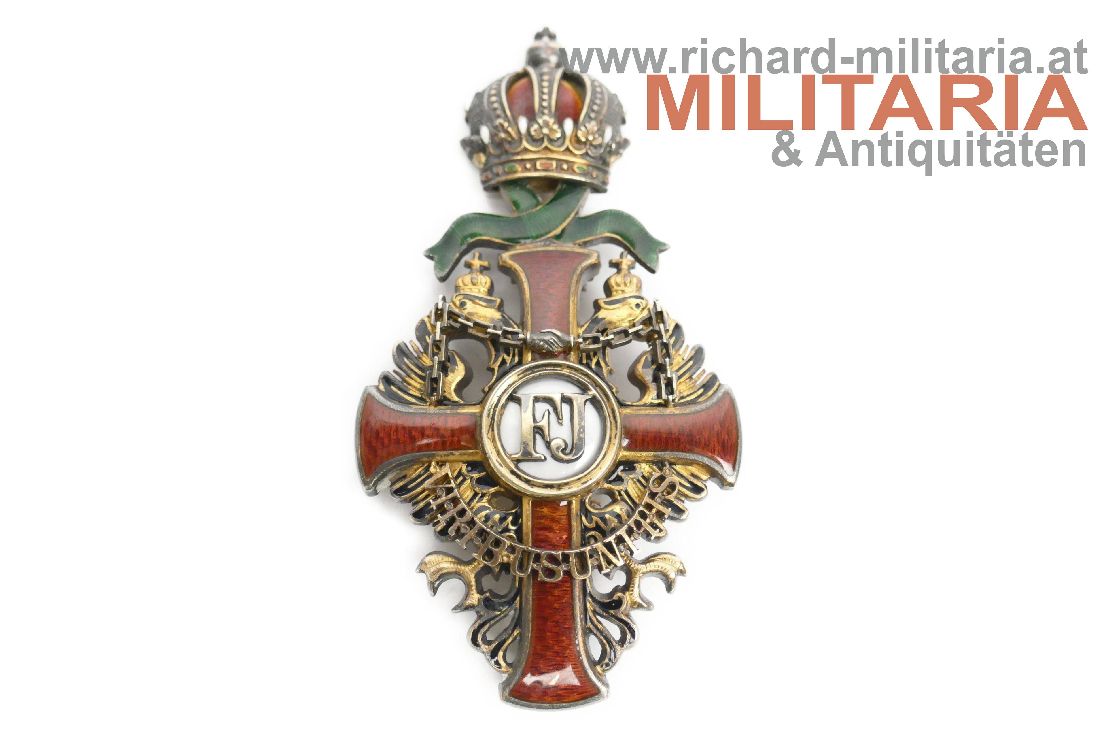 k.u.k. Franz Joseph- Orden Offizierskreuz mit KD - SILBER 