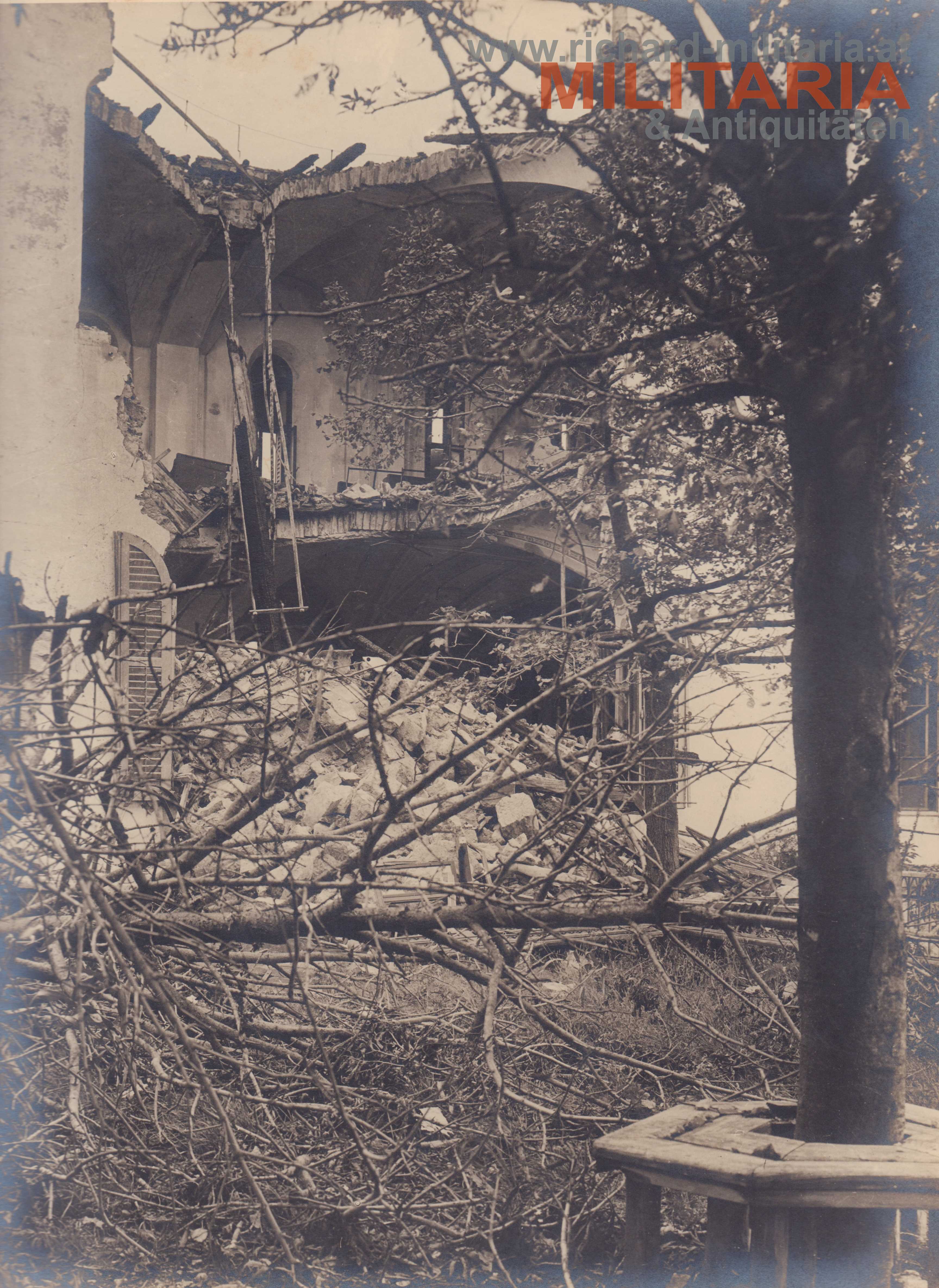 k.u.k Foto - Zerstörtes Kloster am Monte Santo