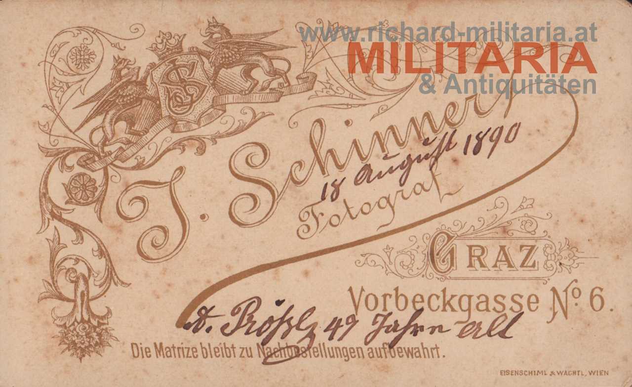 k.u.k. Hartkartonfoto - Veteran mit Jägerhut 1890
