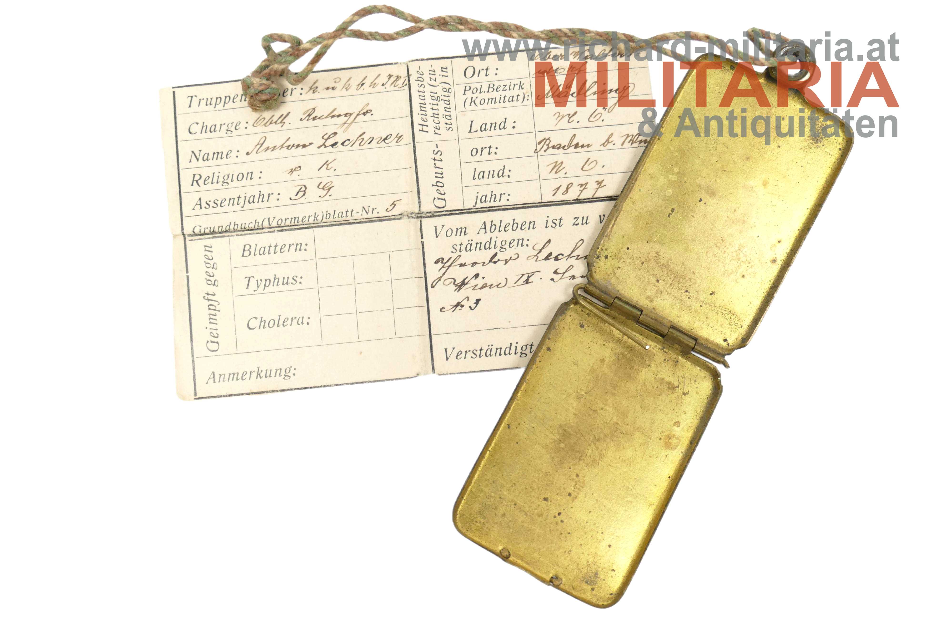 k.u.k. bosn.herz. IR I - Erkennungsmarke 