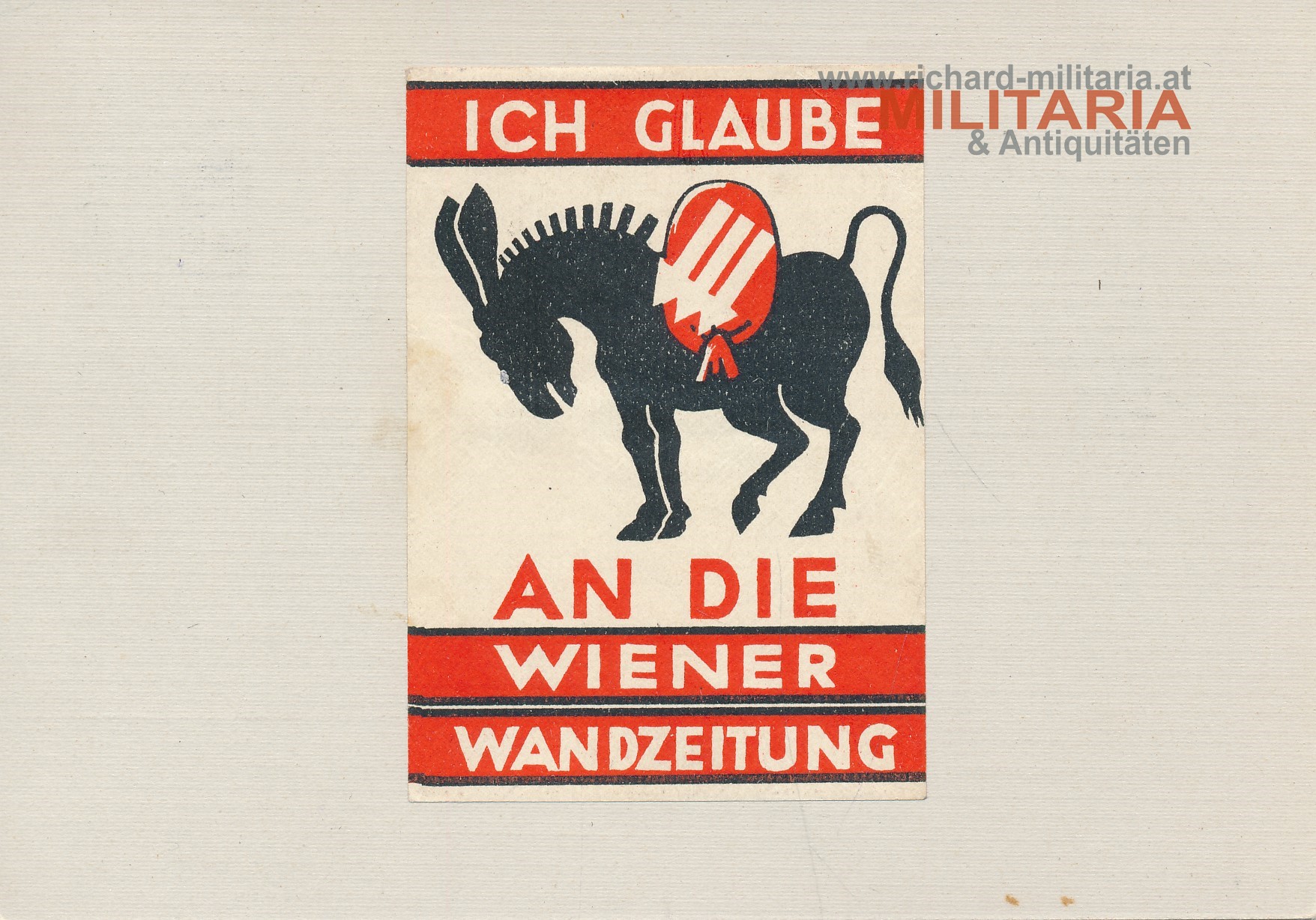 Schmähkarte - "Ich glaube an die Wiener Wanderzeitung"