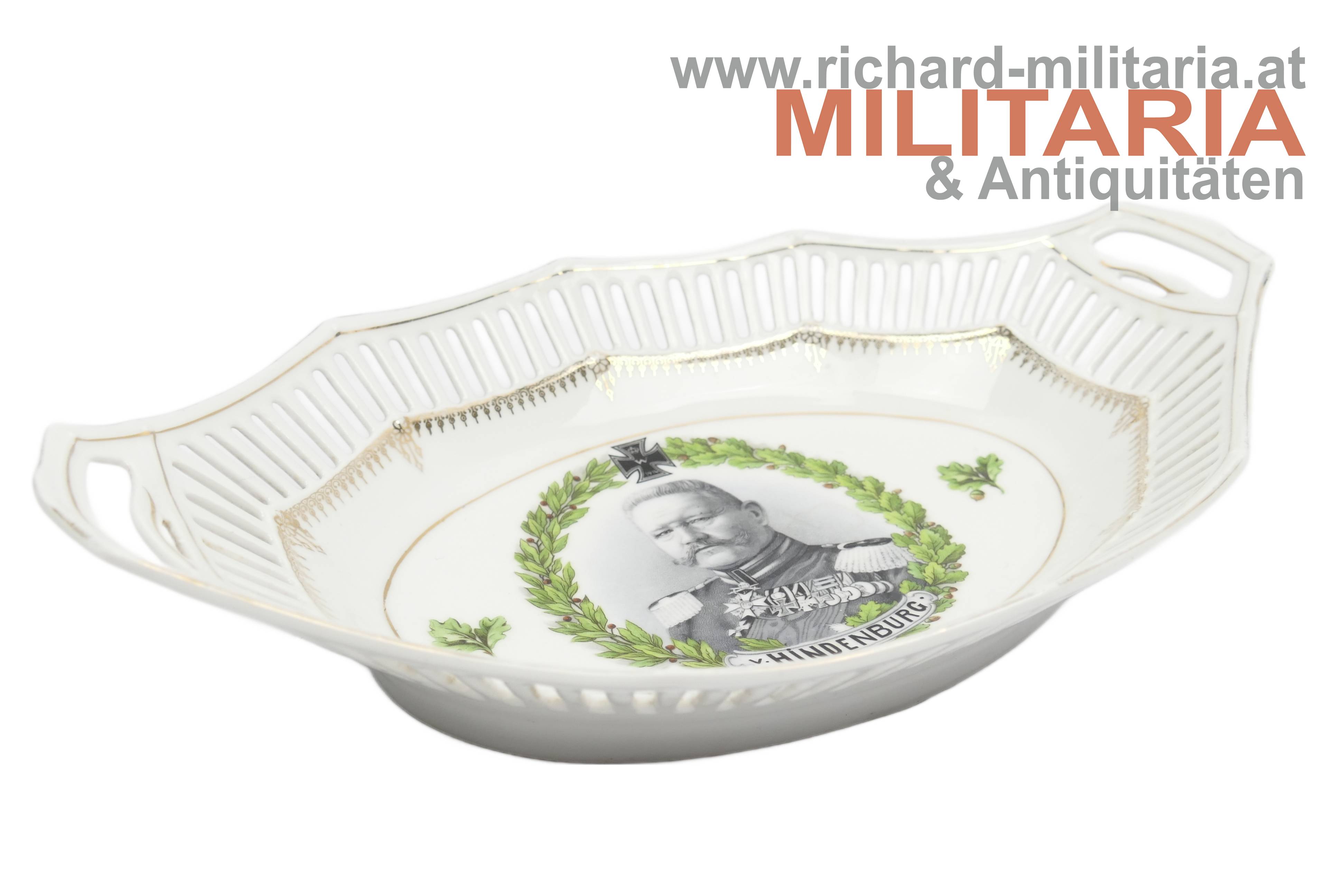 patriotische Porzellanschale - v. Hindenburg