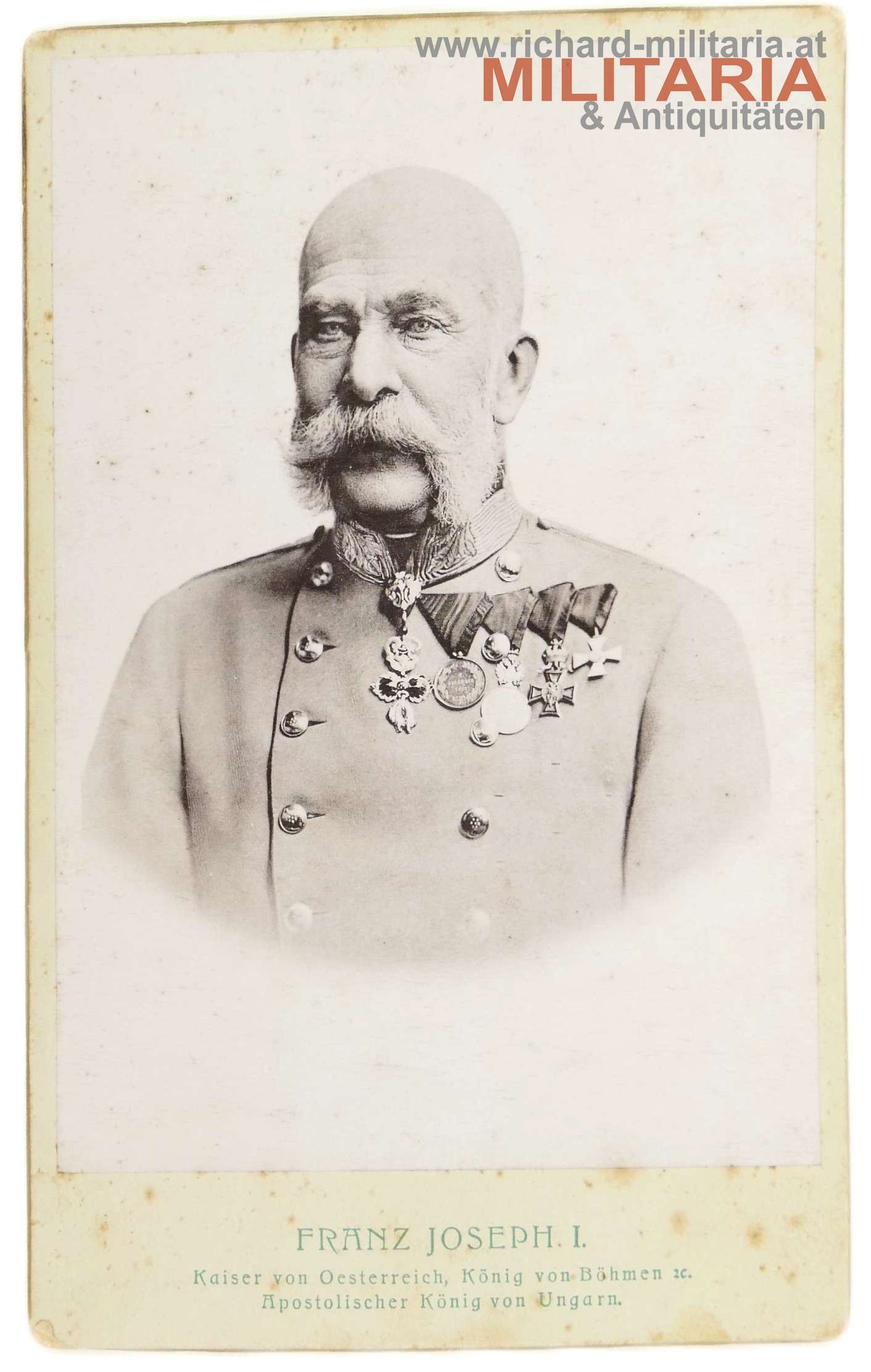 Kaiser Franz Josef -  Portraitfoto - Hartkarton