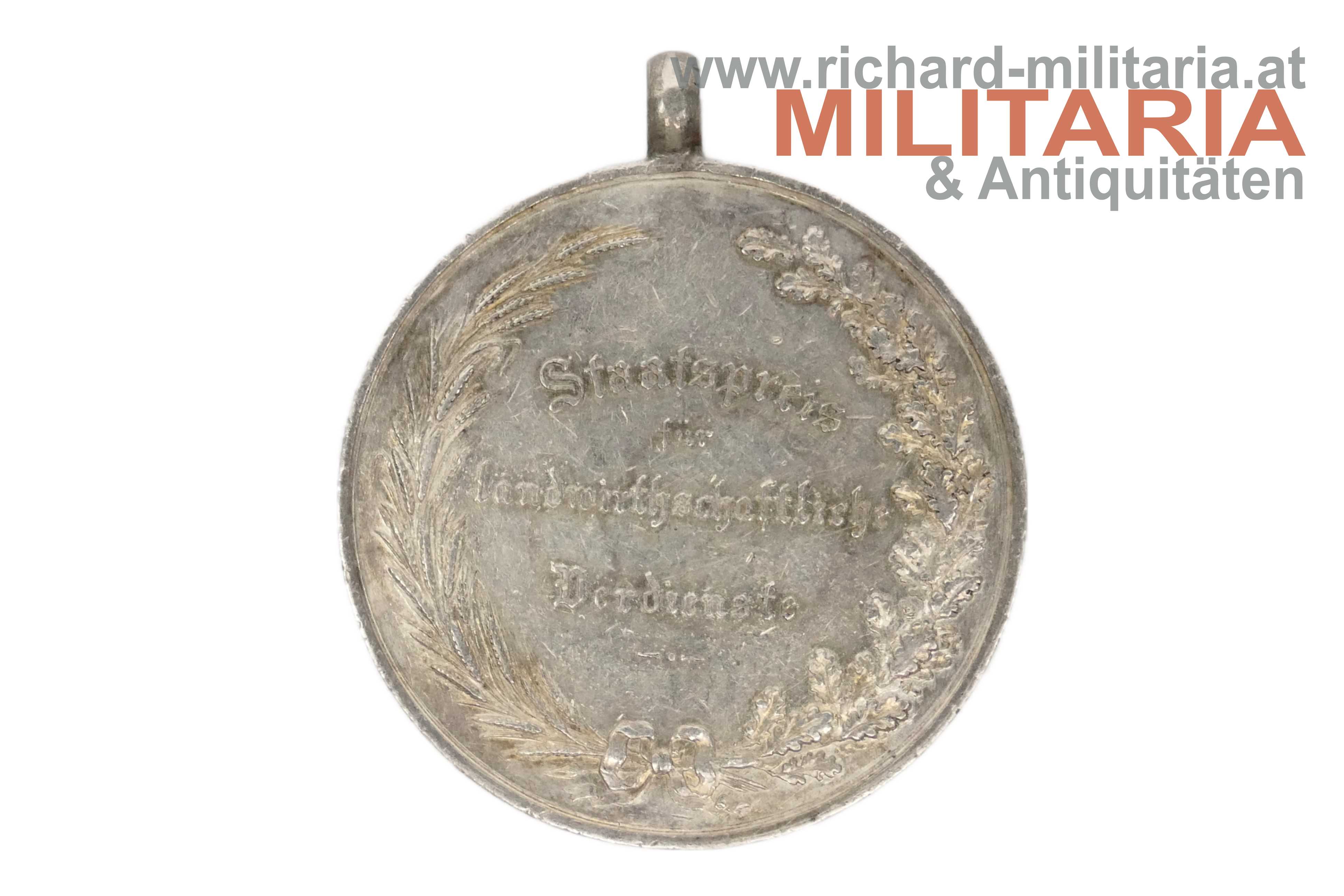 Staatspreis für landwirtschaftliche Verdienste - variante Inschrift - Trageöse - "18x5"