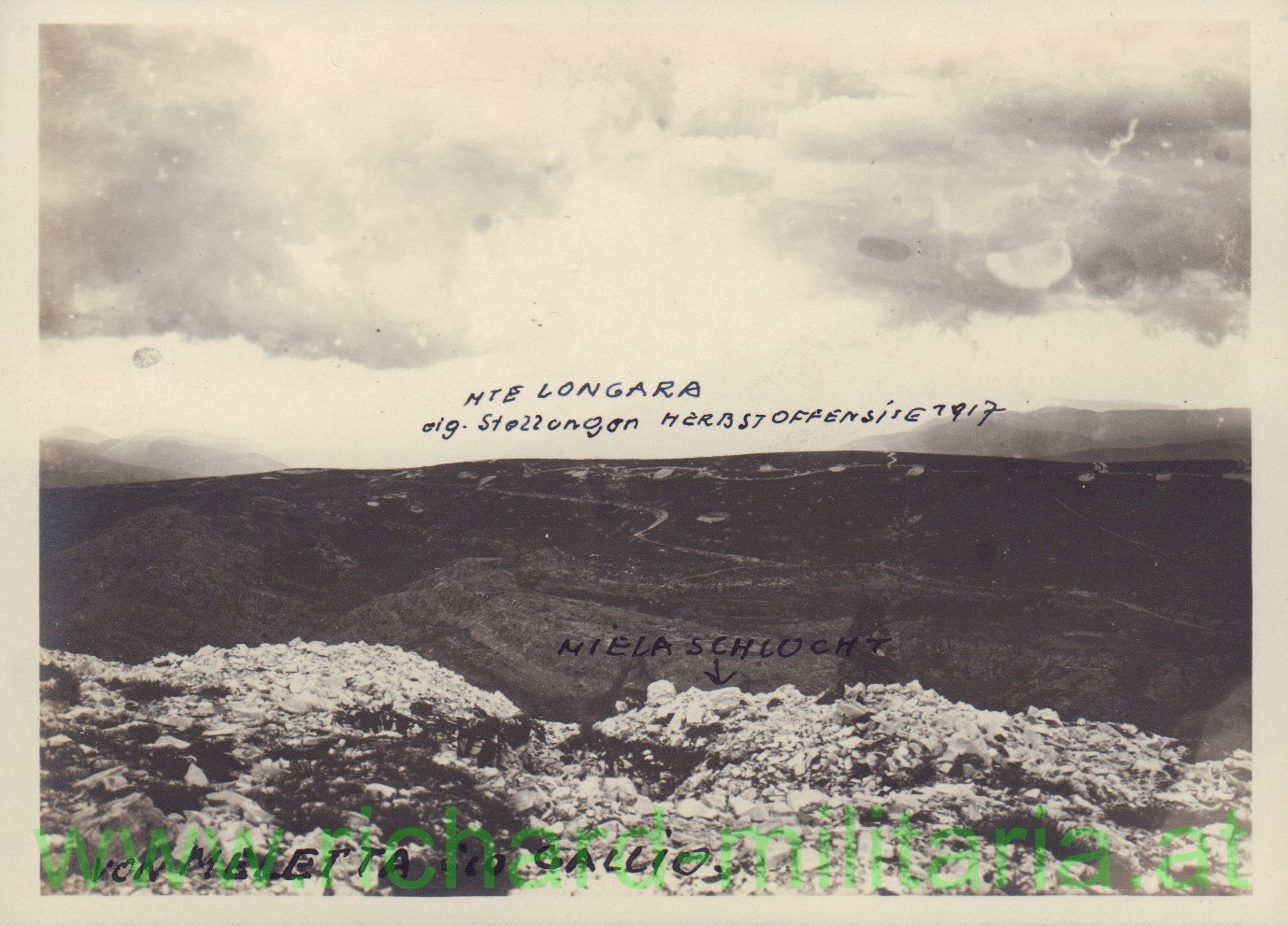 IR 59 - Foto Mte. Longara - eigene Stellungen Herbstoffensive 1917