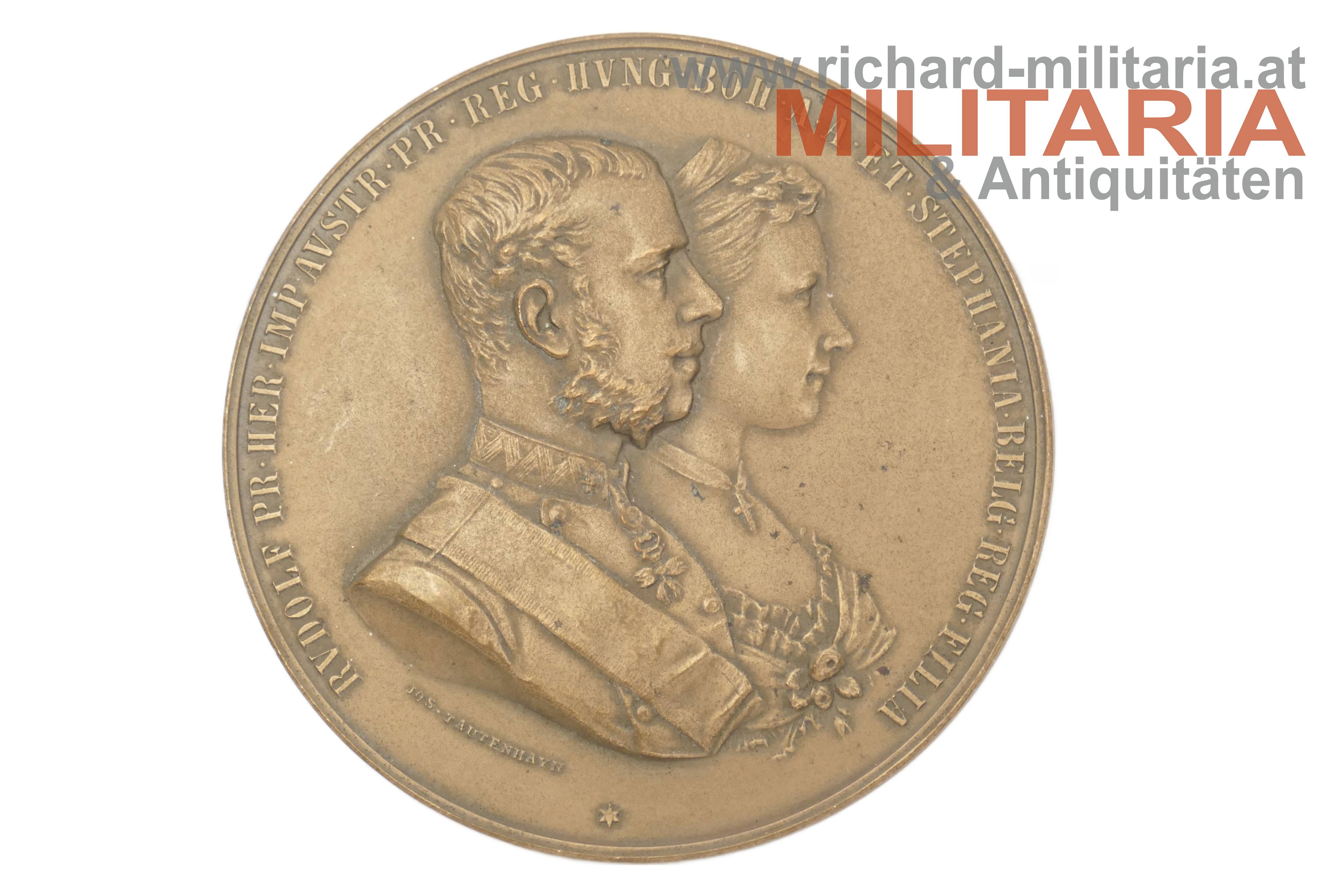 k.u.k. Bronzemedaille - Vermählung von Kronprinz Rudolph und Prinzessin Stephanie