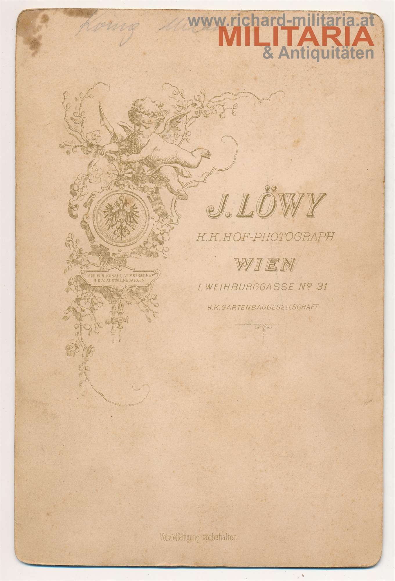 Hartkartonfoto - Milan I. Obrenović - König von Serbien