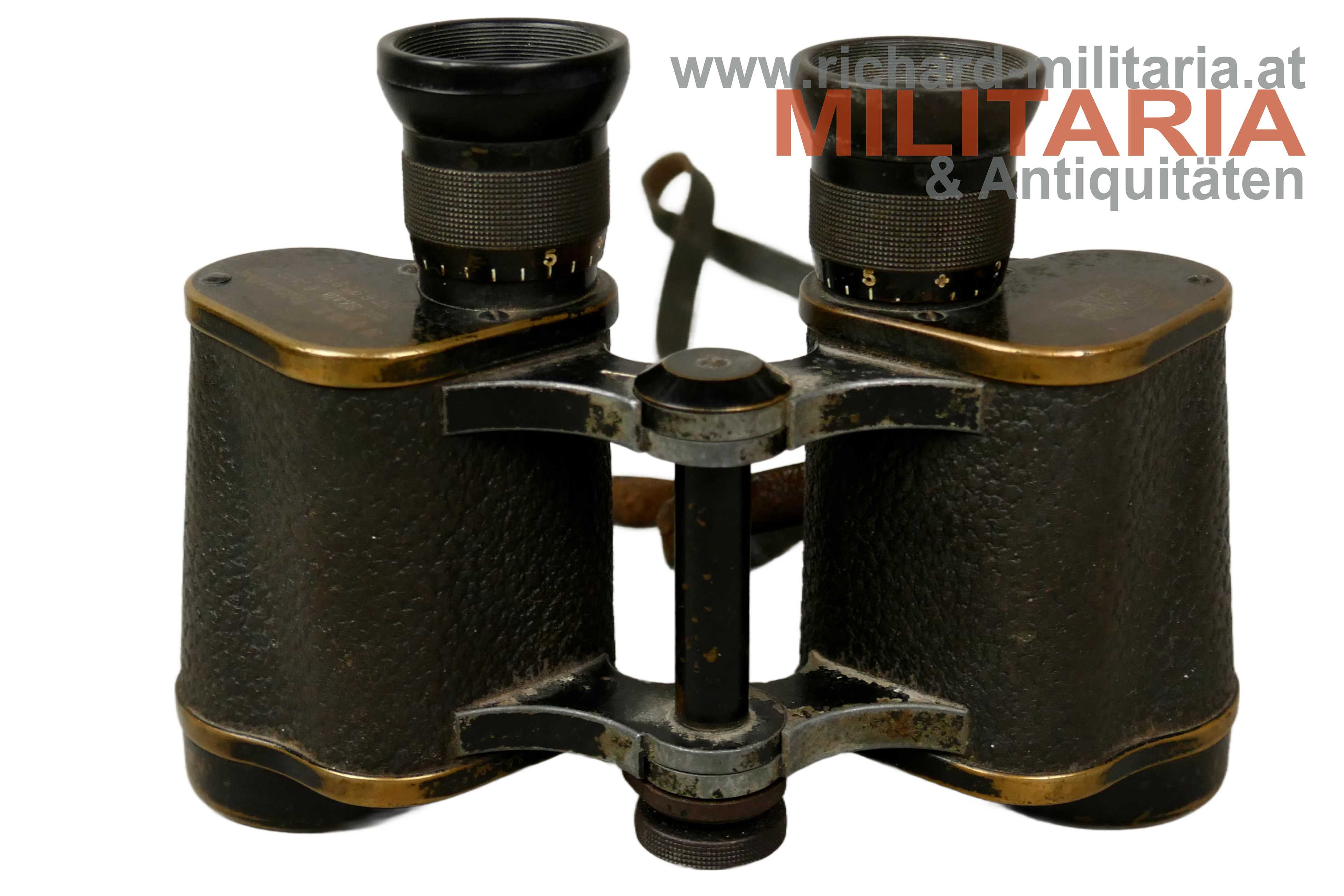 k.u.k. Armeefeldstecher "Zeiss Karoly, Györ" mit Doppelarmeeabnahme (!)
