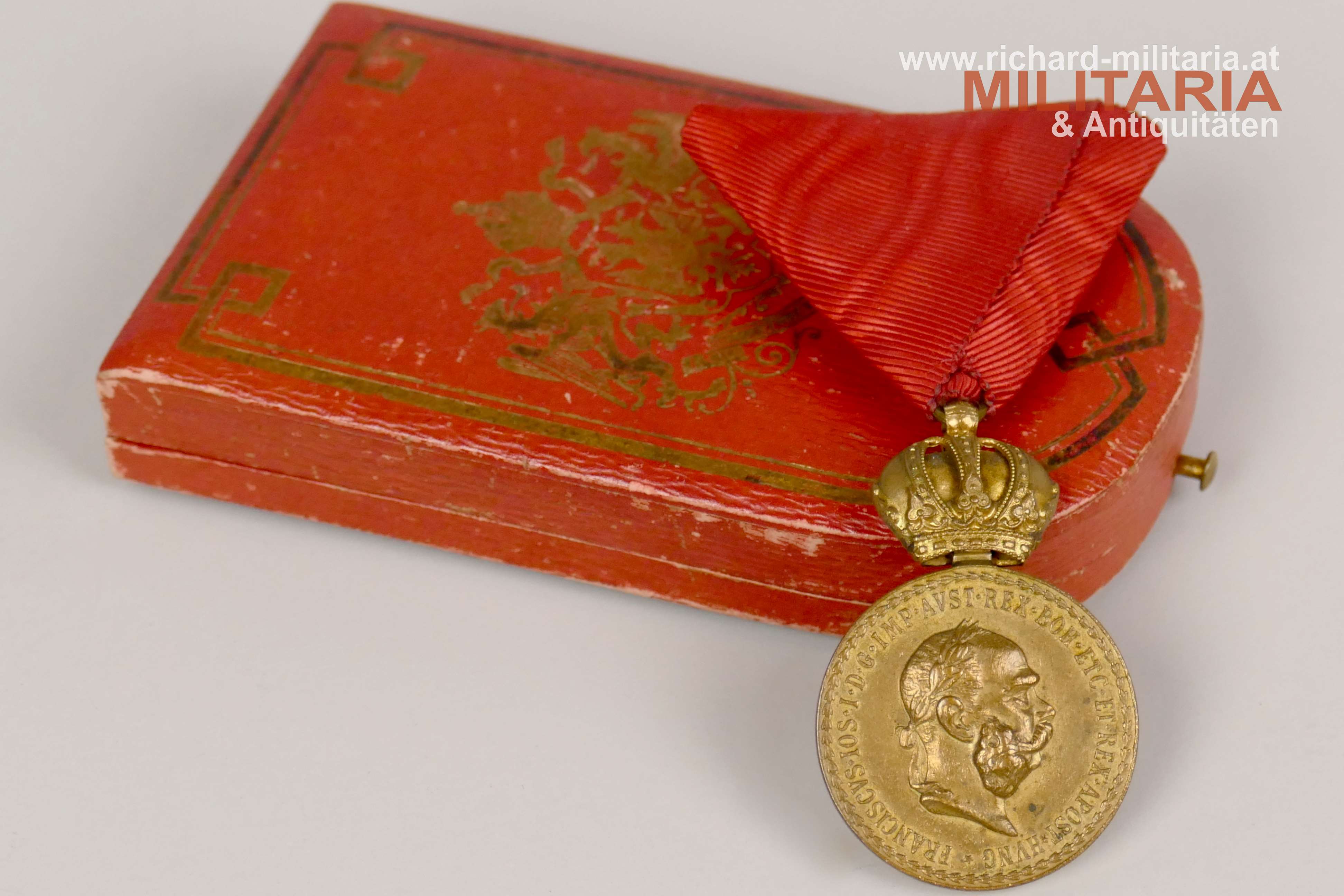 k.u.k. Bronzenes Signum Laudis Kaiser Franz Josef mit Etui