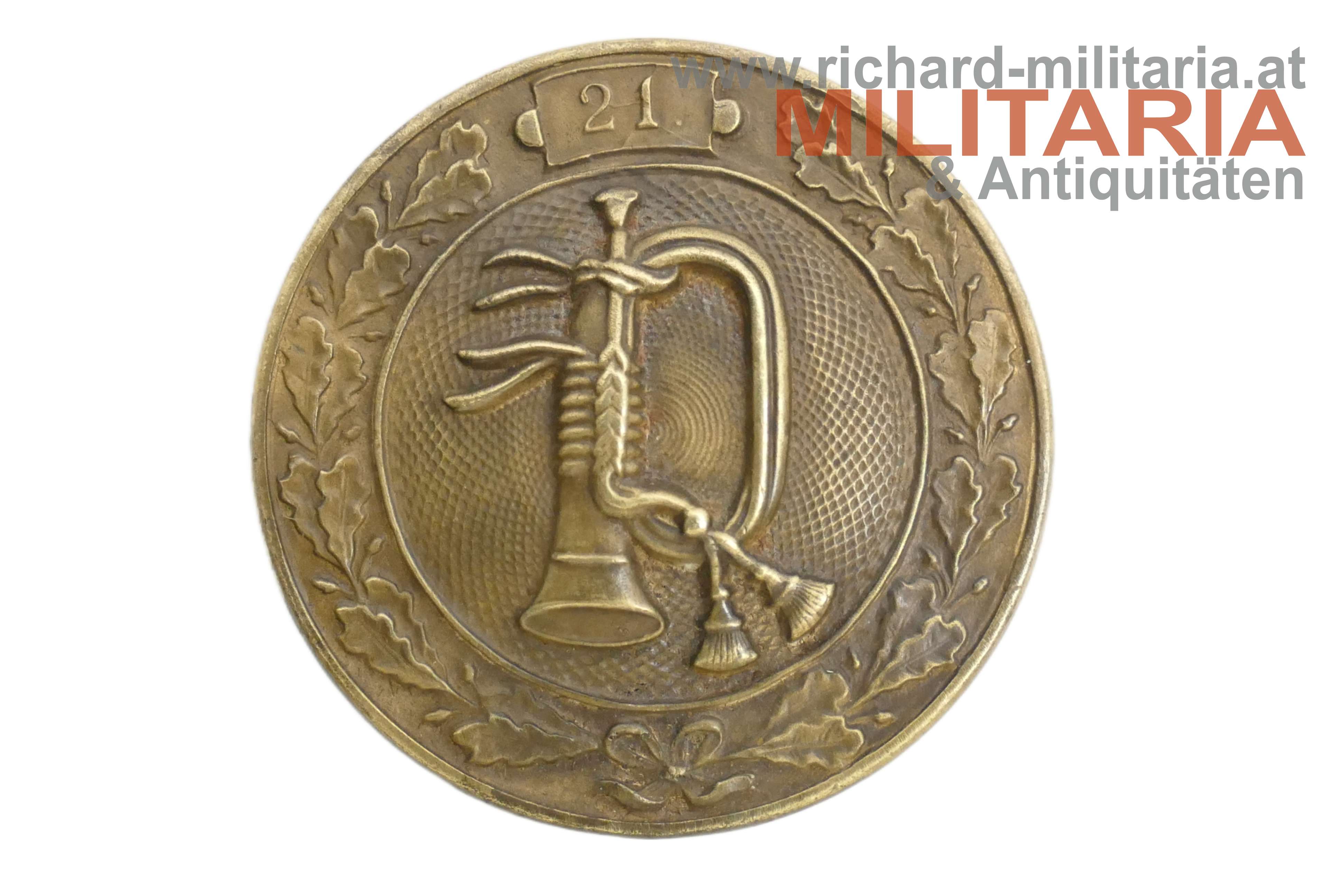 k.u.k. Funktionsabzeichen HORNIST mit Regimentsnummer "21"