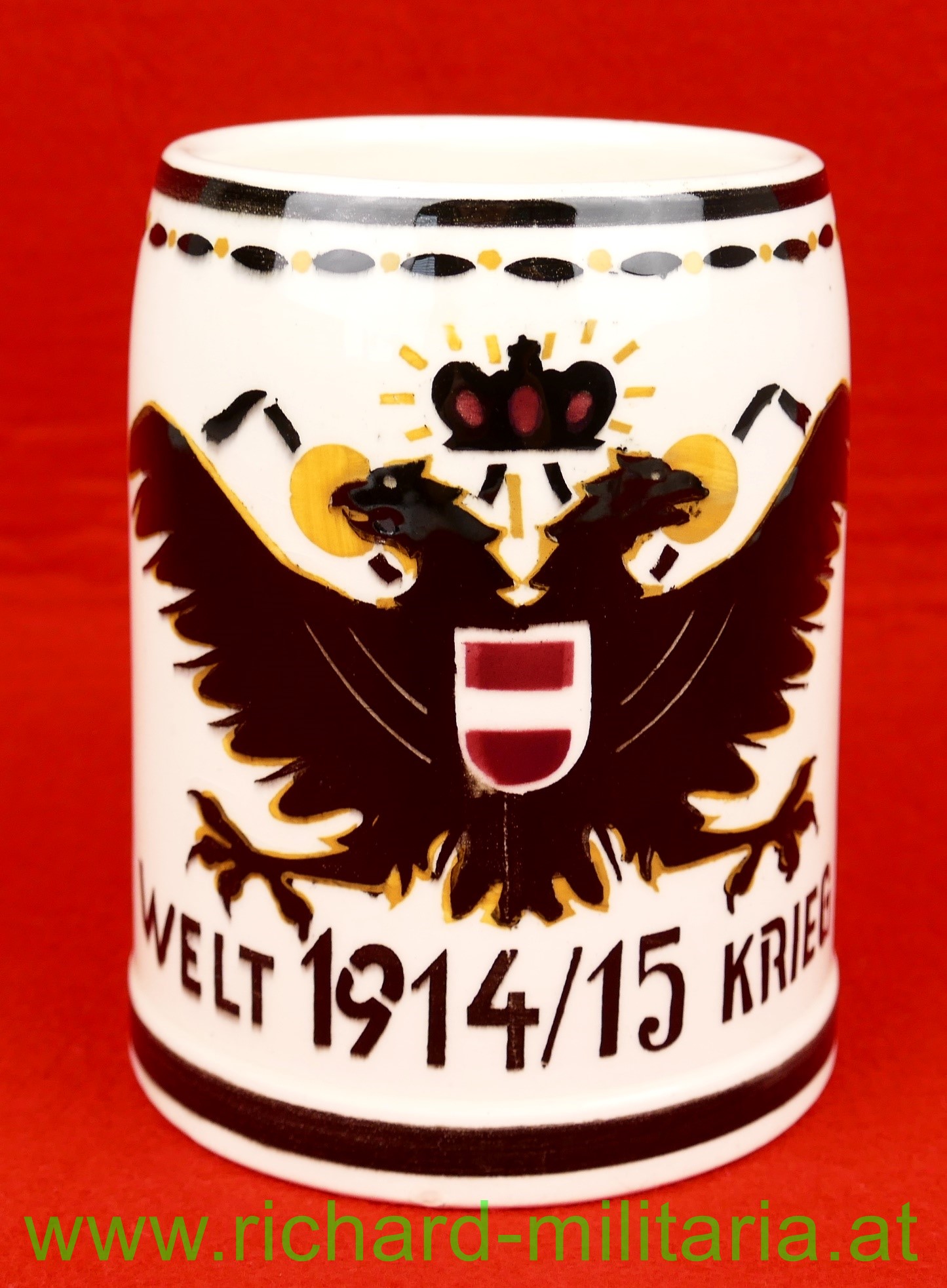 k.u.k. patriotischer Bierkrug "Weltkrieg 1914/15"