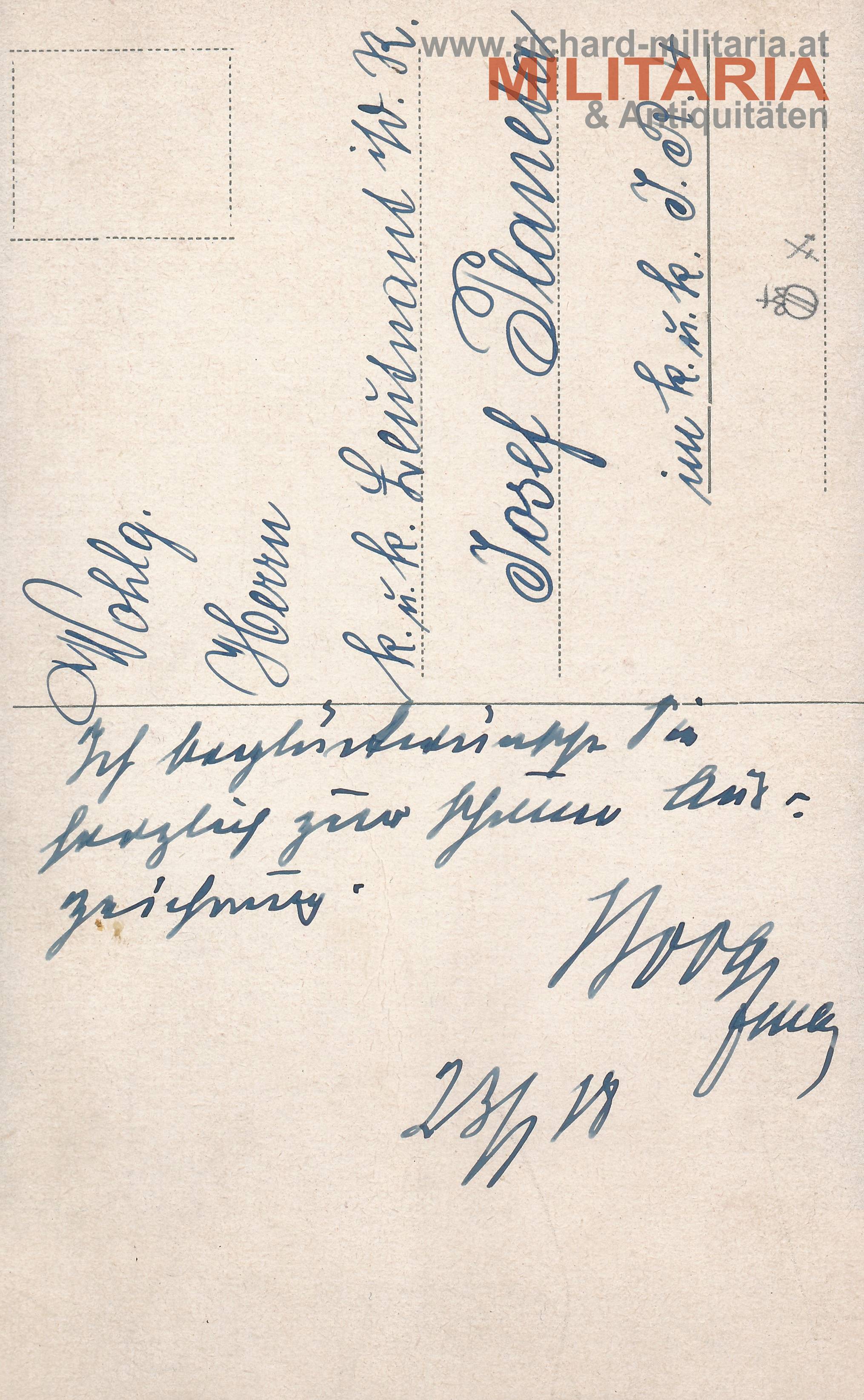 k.u.k. Feldmarschall-Leutnant Adolf von Boog - ORIGINALE UNTERSCHRIFT