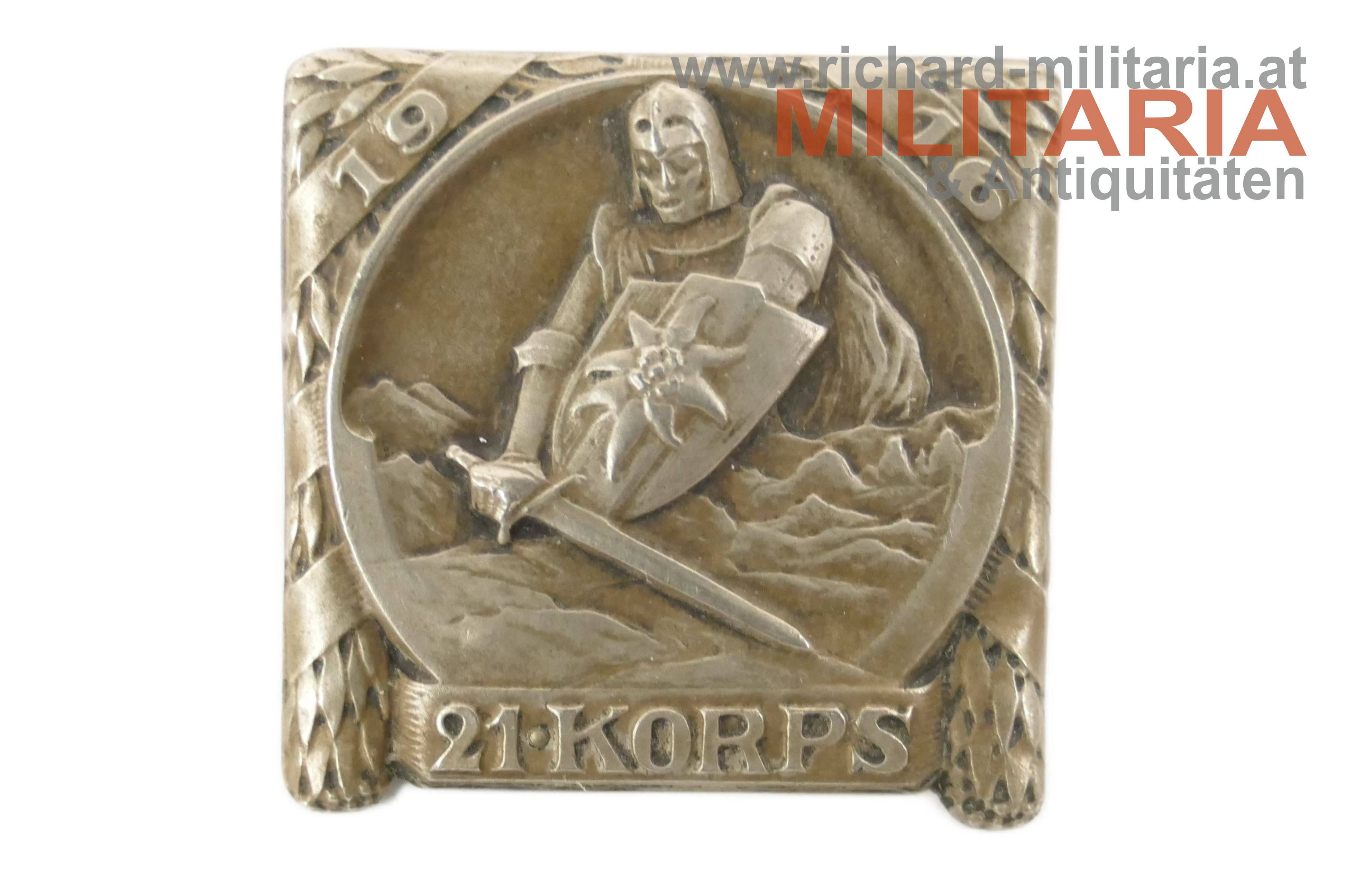 k.u.k. Kappenabzeichen - 21. Korps 1916