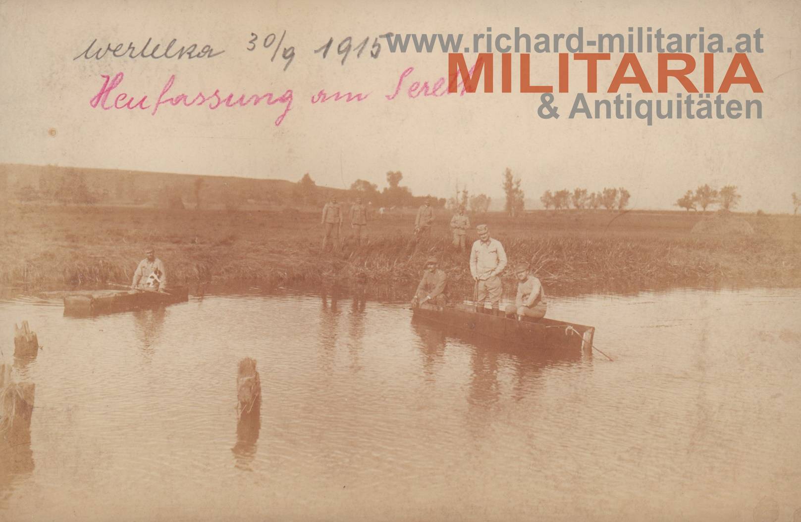 k.u.k. Foto - Heufassung am Sereth - September 1915