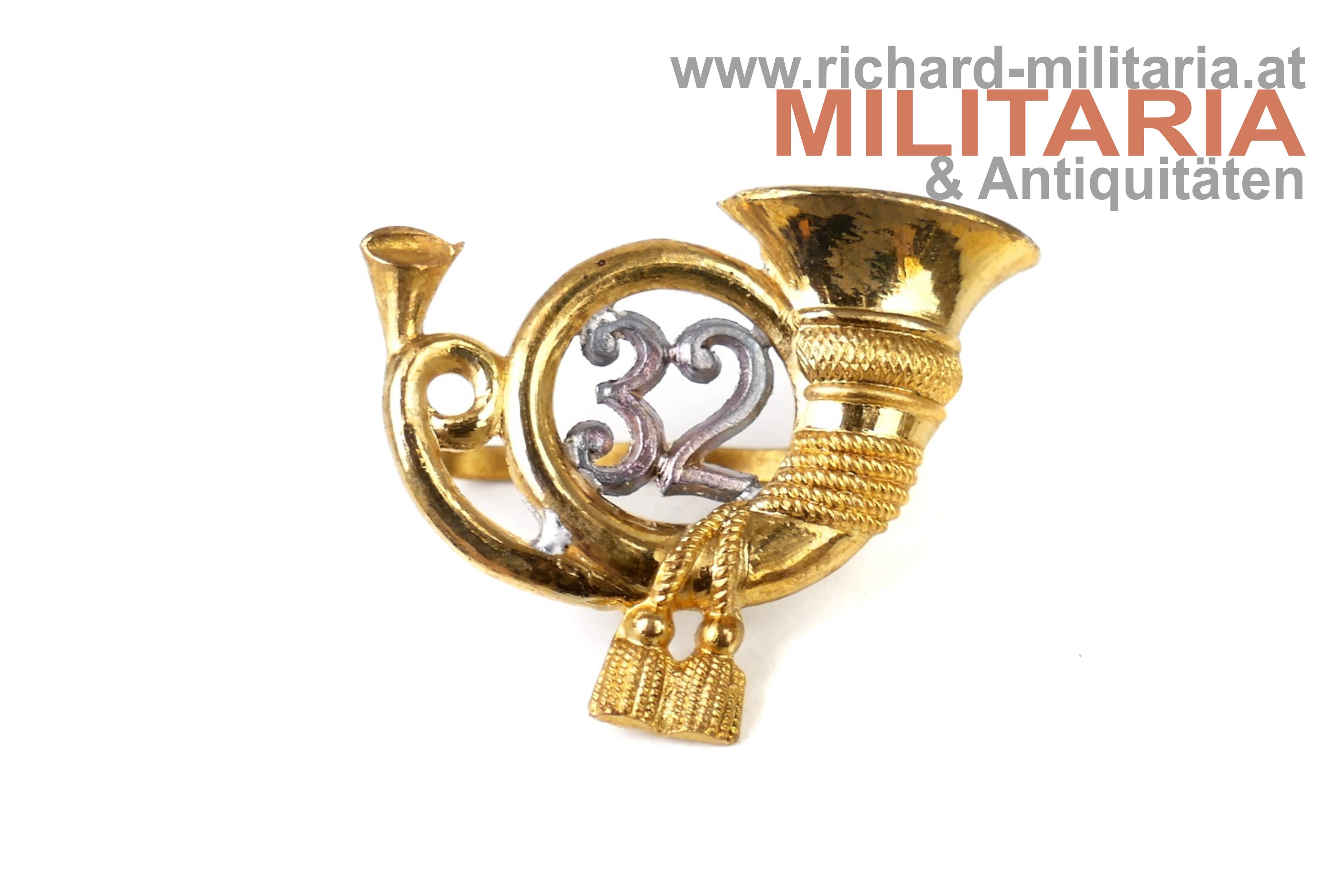 k.k. Jägerhorn für die Kappe - 32er Jäger