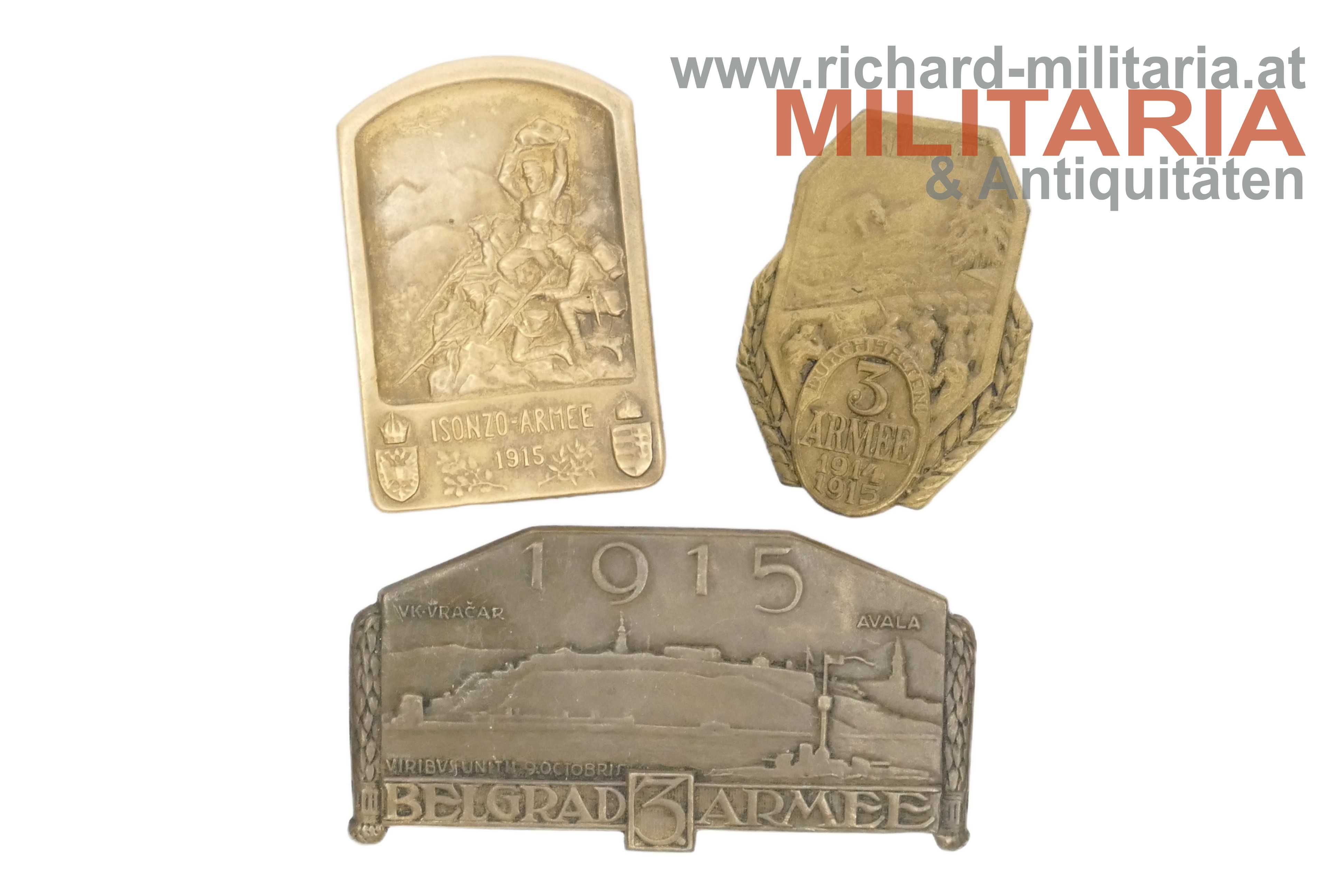 k.u.k. Konvolut Kappenabzeichen - 3. Armee & Isonzo-Armee