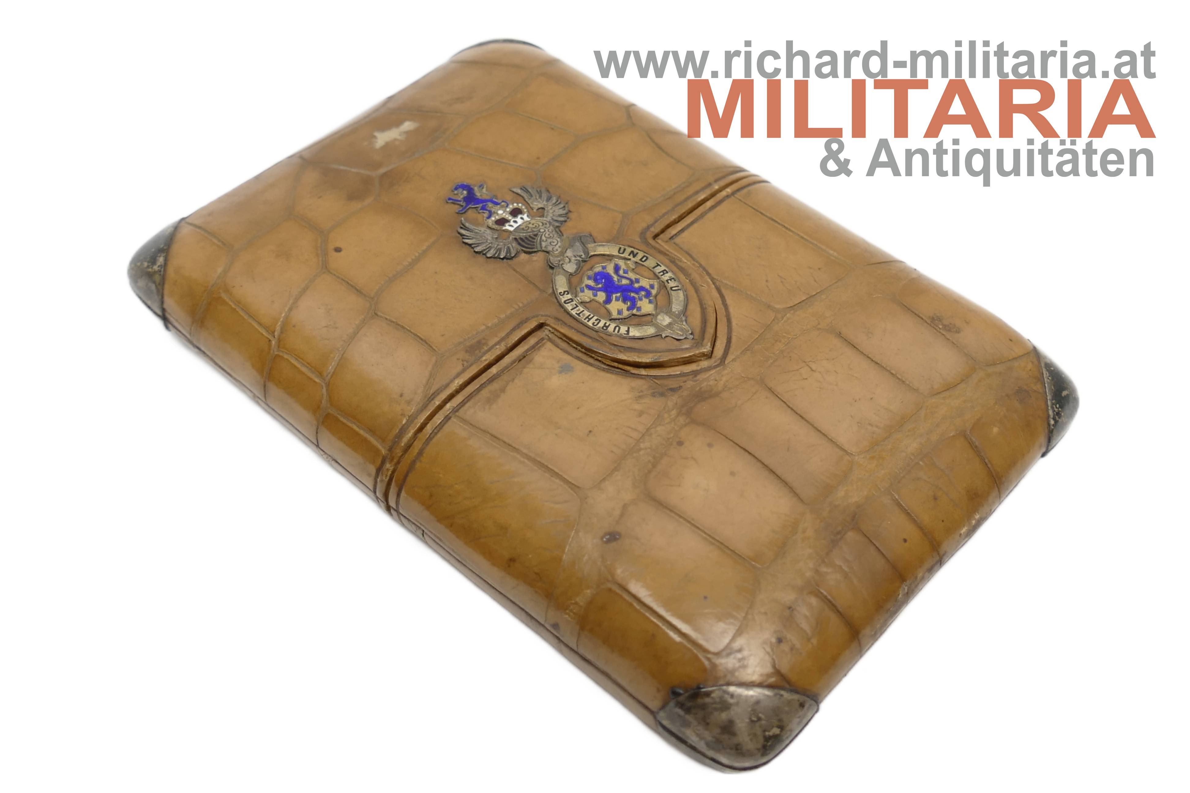 Leder-Zigarrenetui - Prinz Alexander Solms-Braunfels