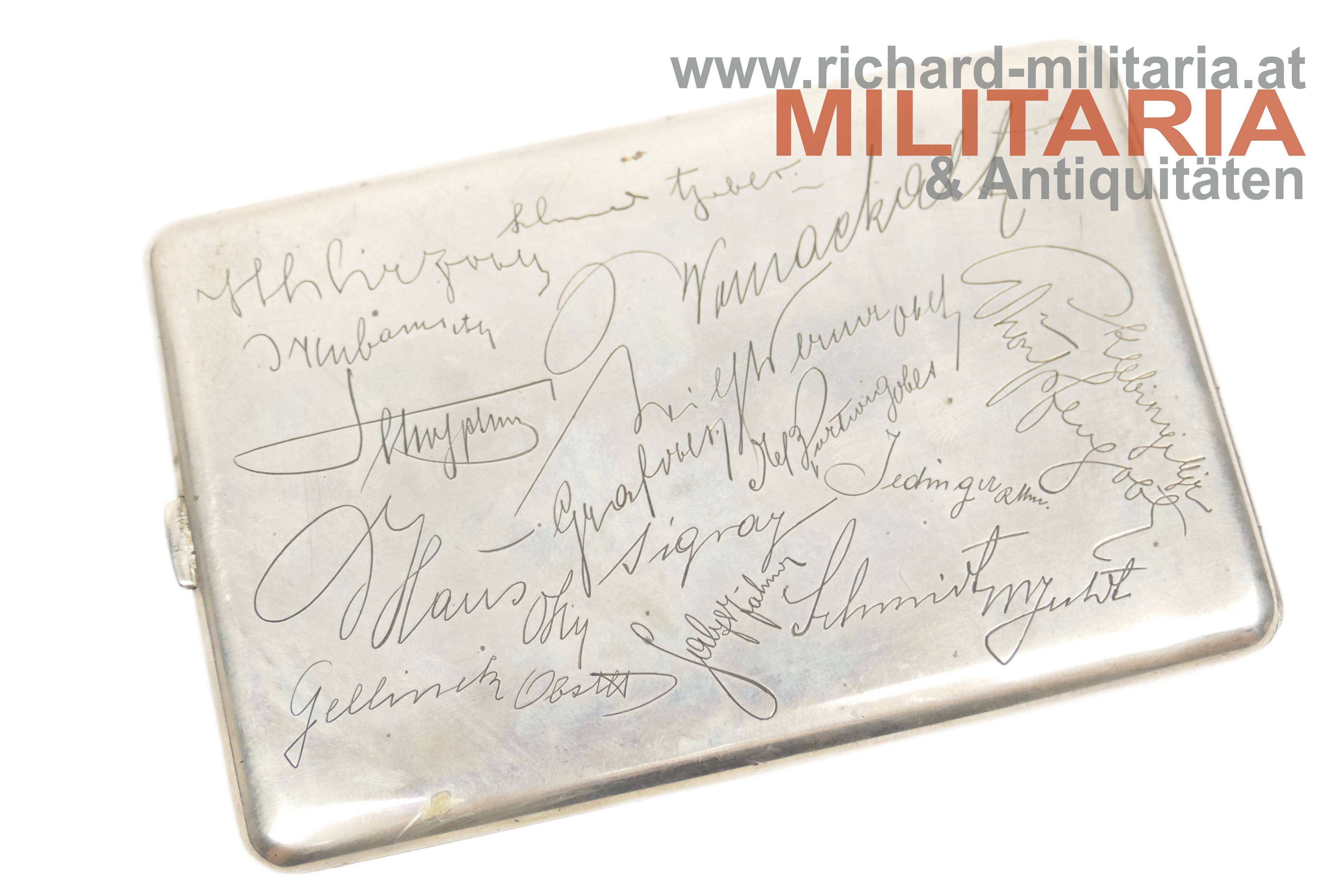 k.u.k. Zigarettenetui - ITD. 50 - FML Kalser v. Maasfeld - Serbien-Italien 1914-1915