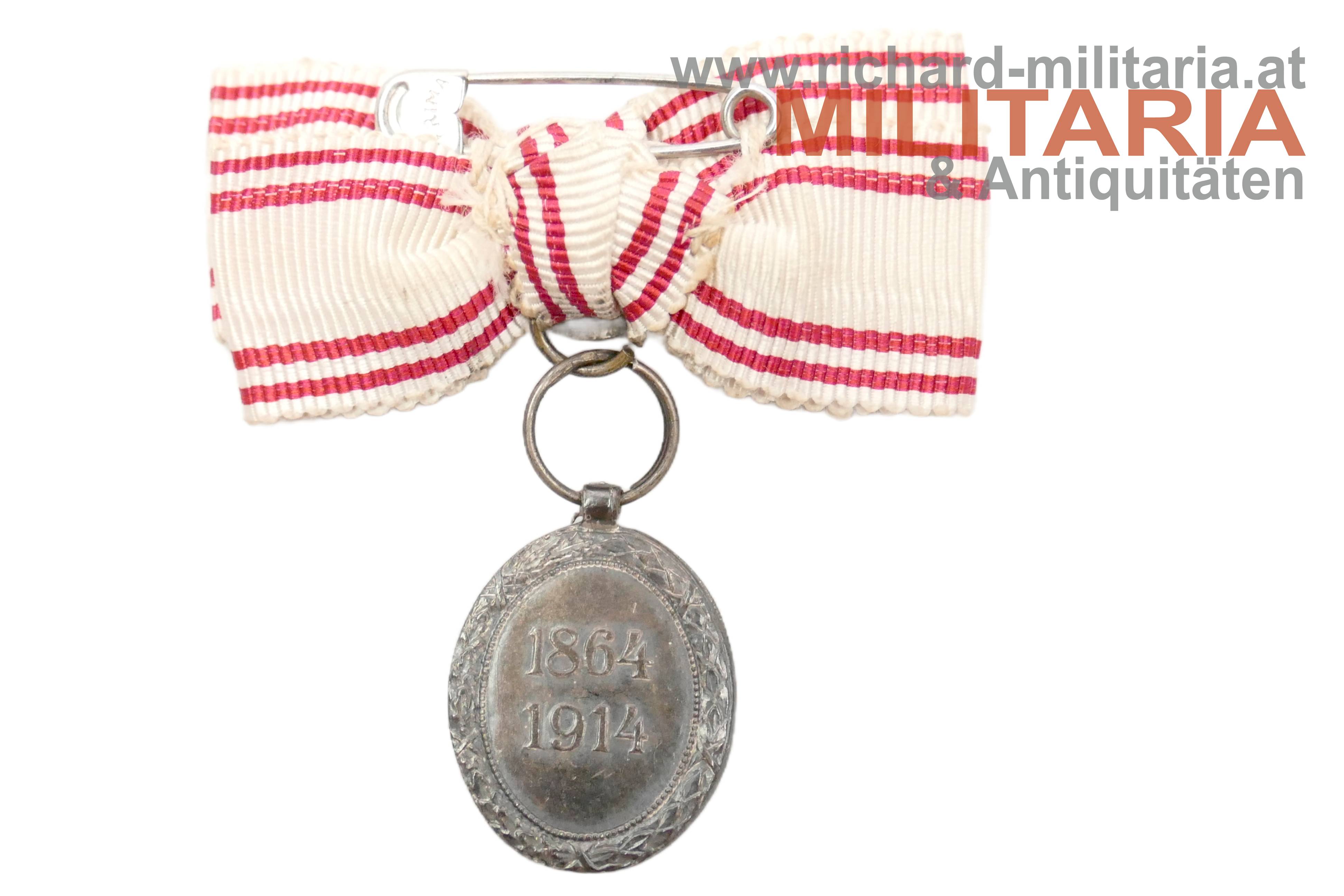Rotes Kreuz - Silberne Ehrenmedaille mit KD & Damenmasche - MINIATUR - SILBER