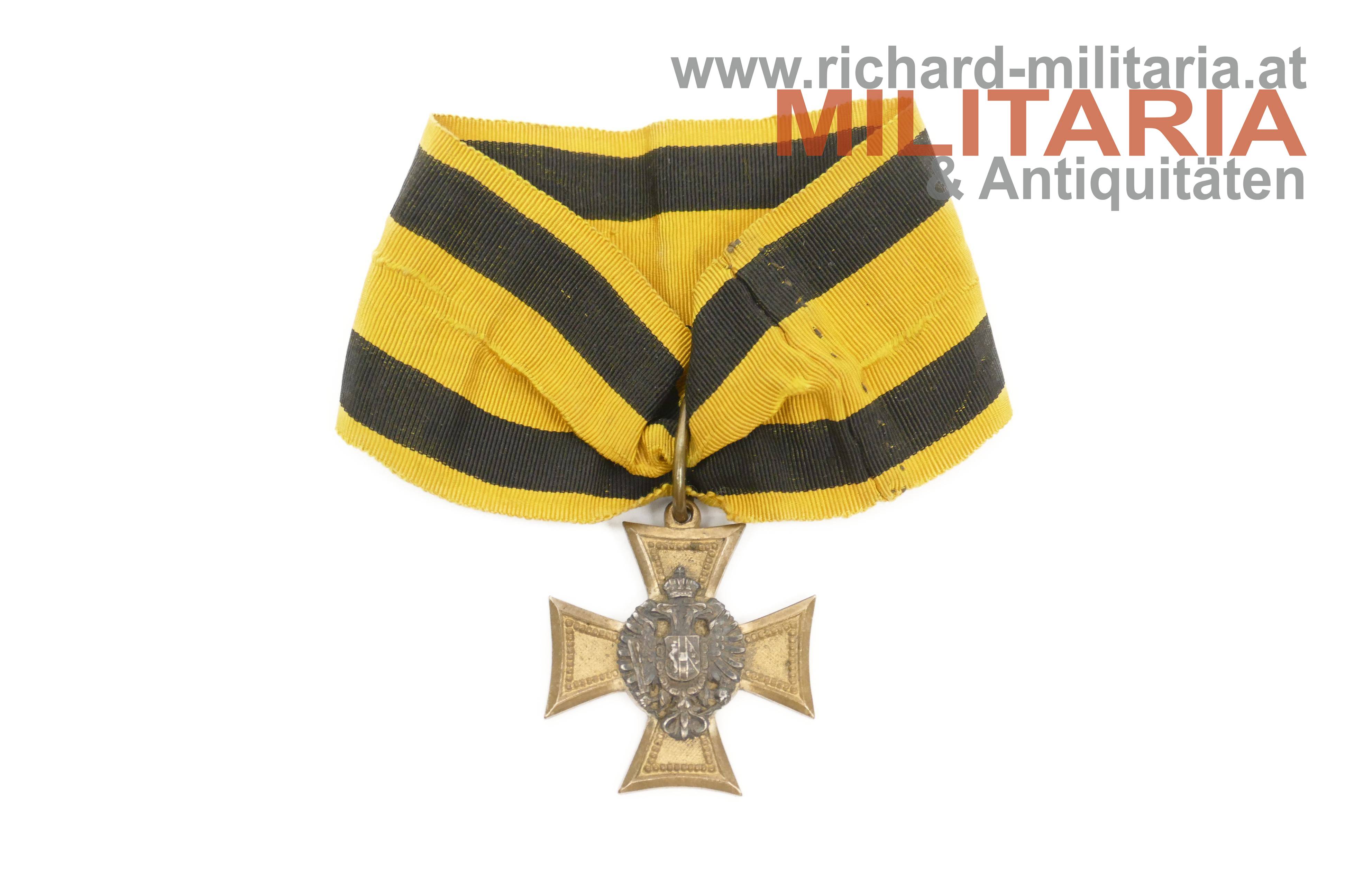 k.u.k. Militärdienstzeichen Offizier - 1. Klasse (25J.) - 1849-90 - Durchzugsband