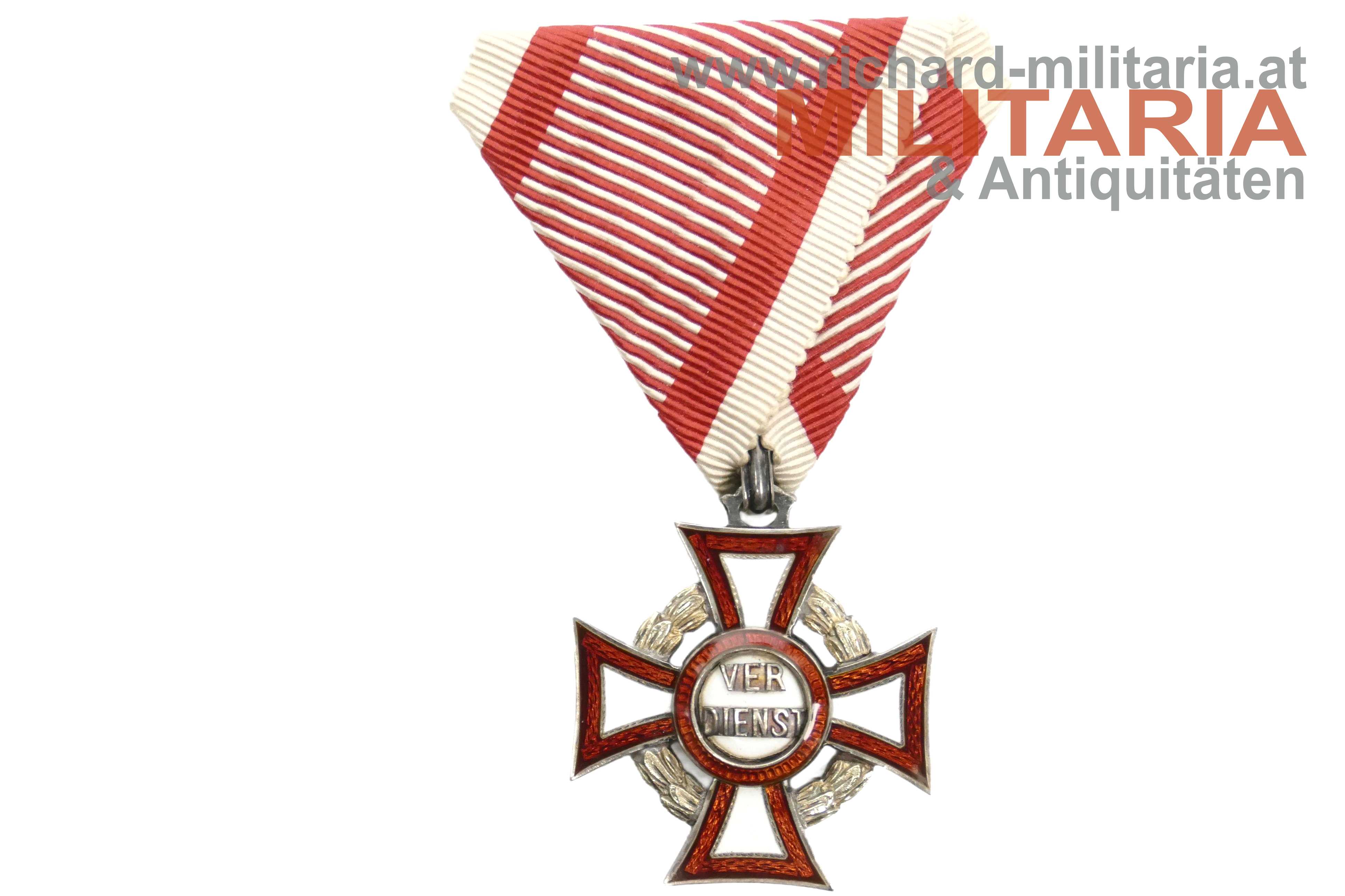 k.u.k. Militärverdienstkreuz 3. Klasse mit KD - Goldauflage - um 1880