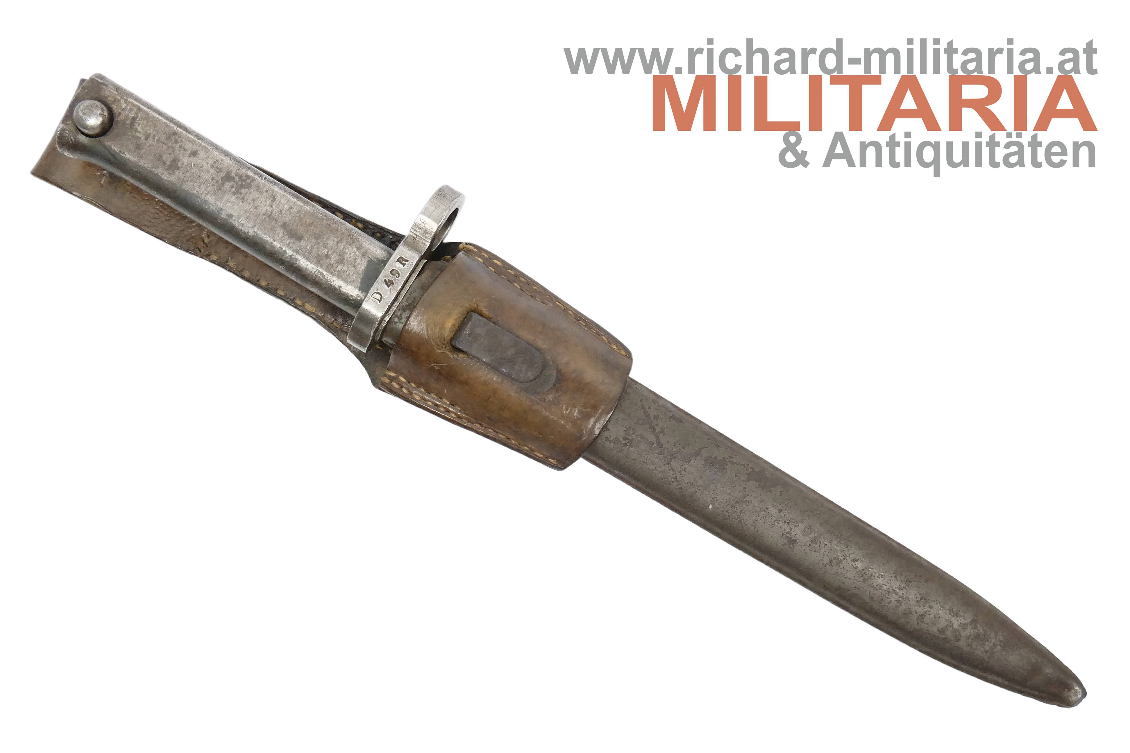 k.u.k. Ersatzbajonett für das Mannlicher M1888/90 deutscher Fertigung - "D 49 R"