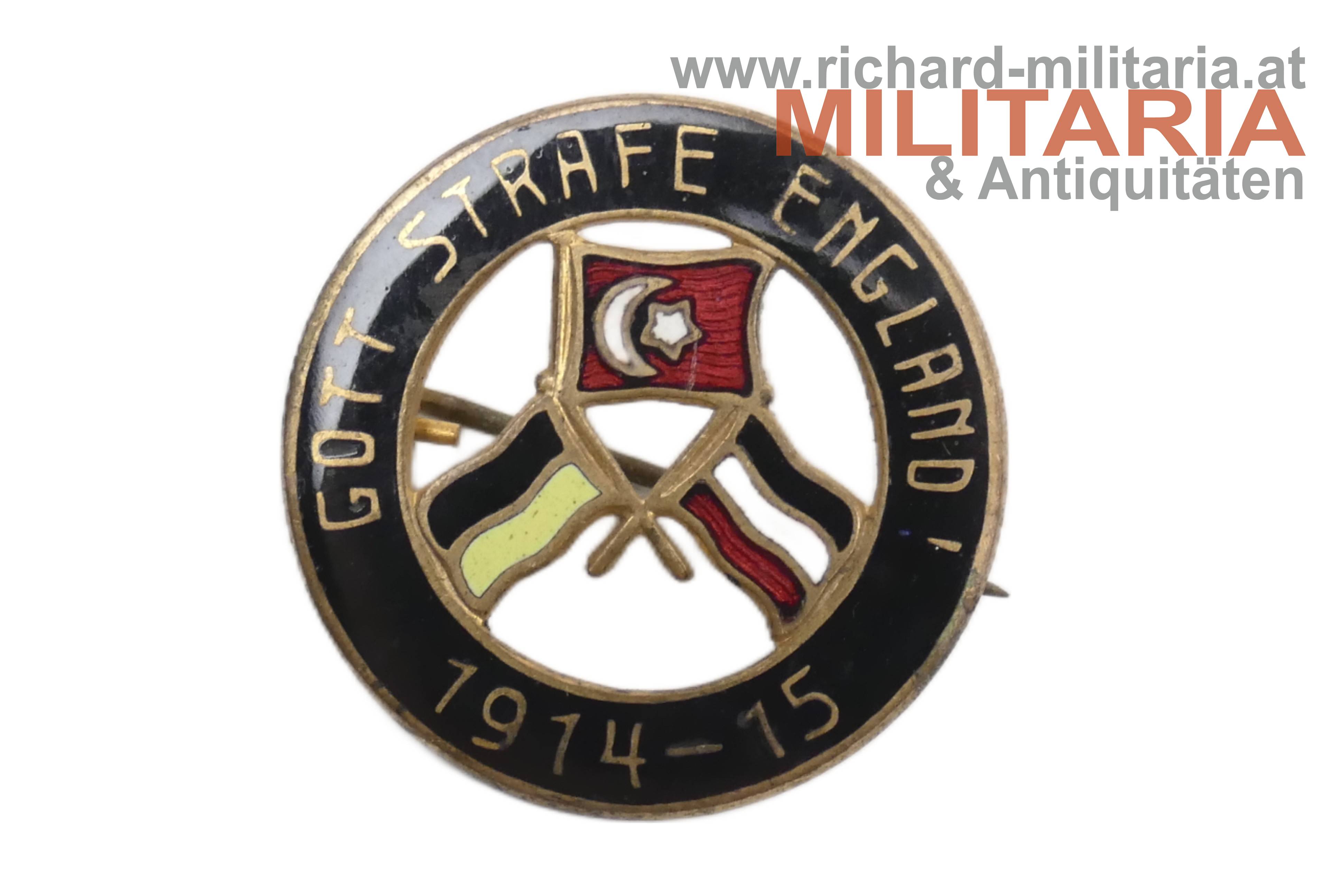 k.u.k. patriotisches Abzeichen - Gott strafe England - Österreich/Deutschland/Türkei