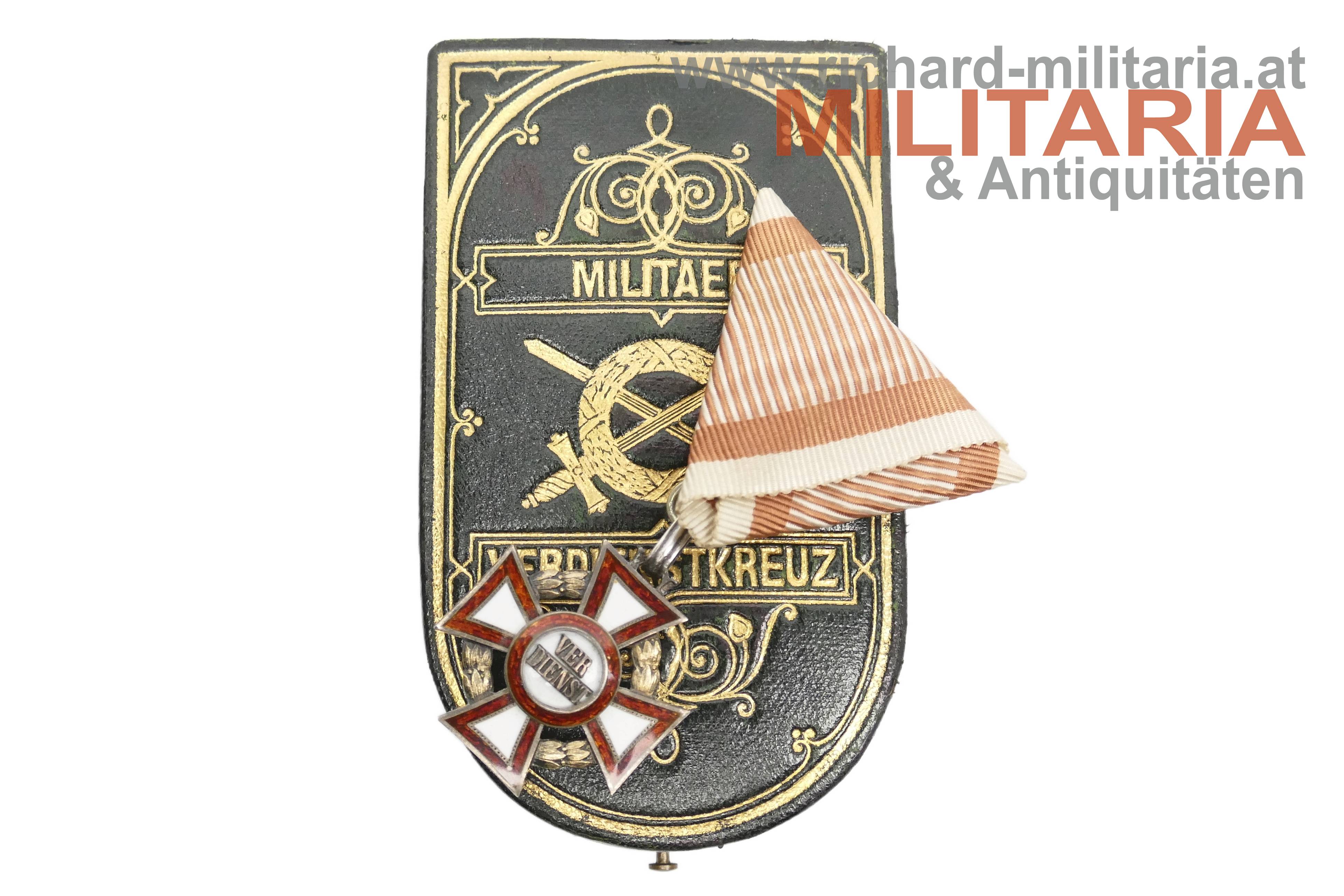 k.u.k. Militärverdienstkreuz 3. Klasse KD + Schw. im Luxusetui