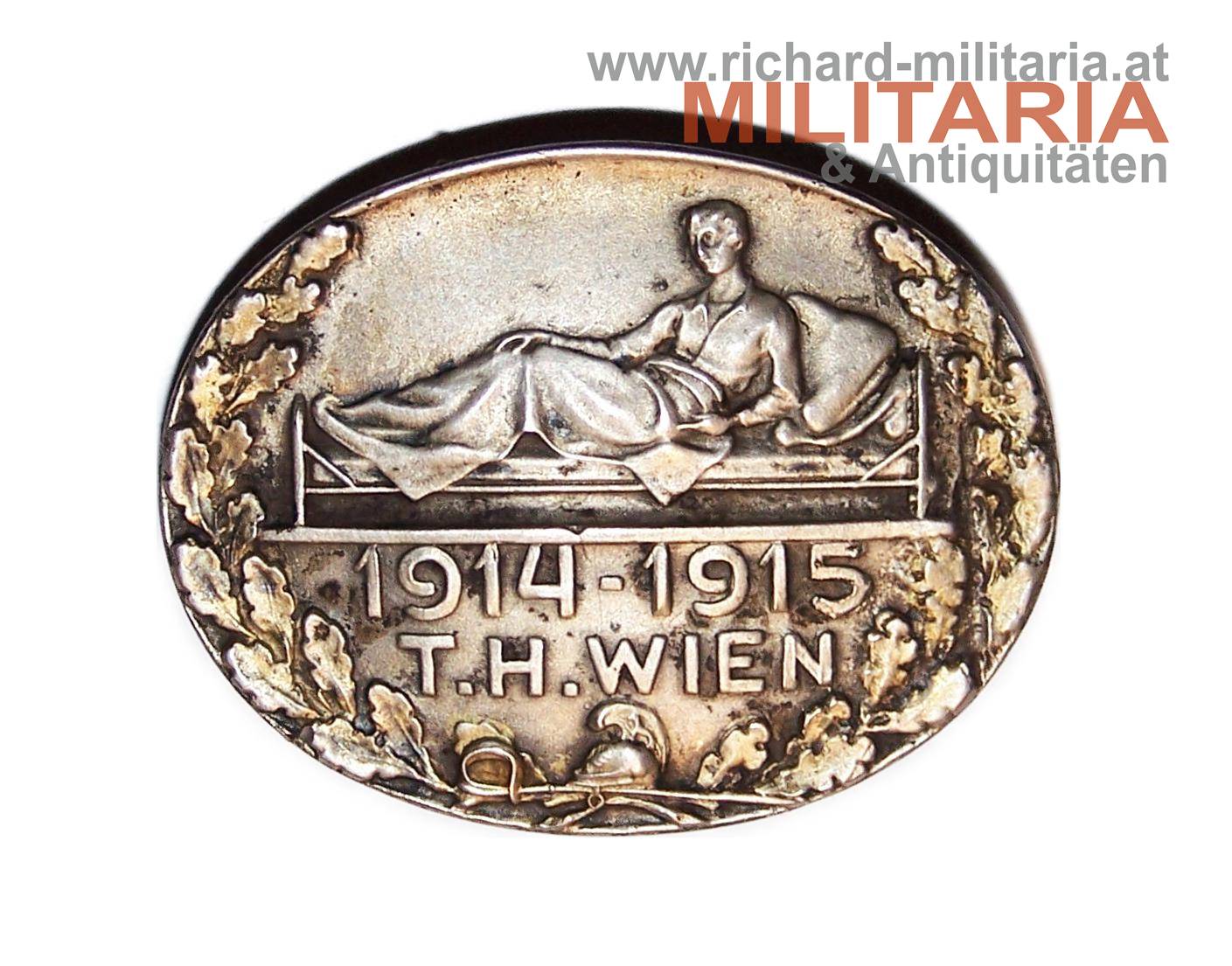 k.u.k. Kappenabzeichen - T.H. Wien 1914-1915 - SILBER