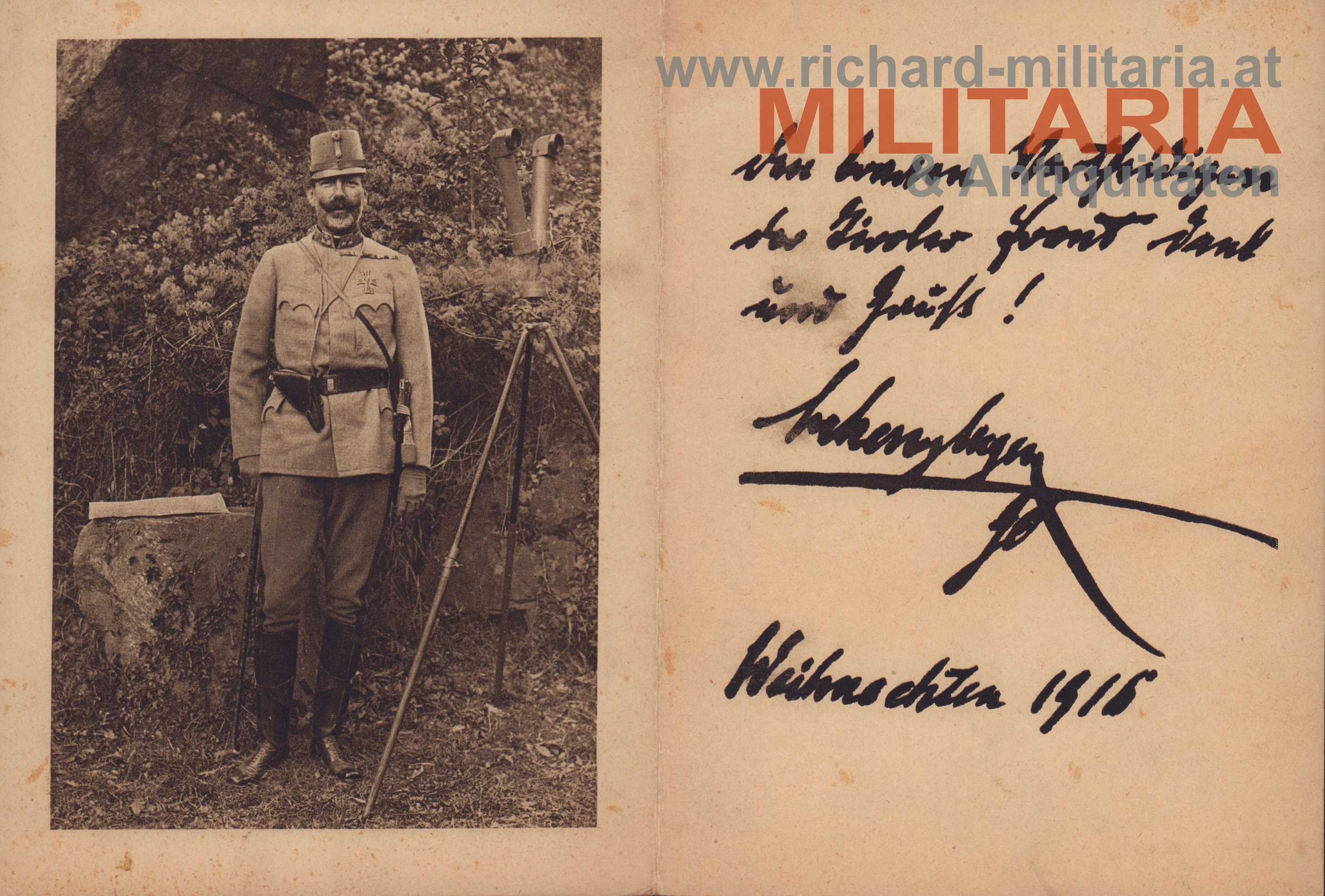 Erzherzog Eugen von Österreich - Weihnachtskarte 1916 Tiroler Front