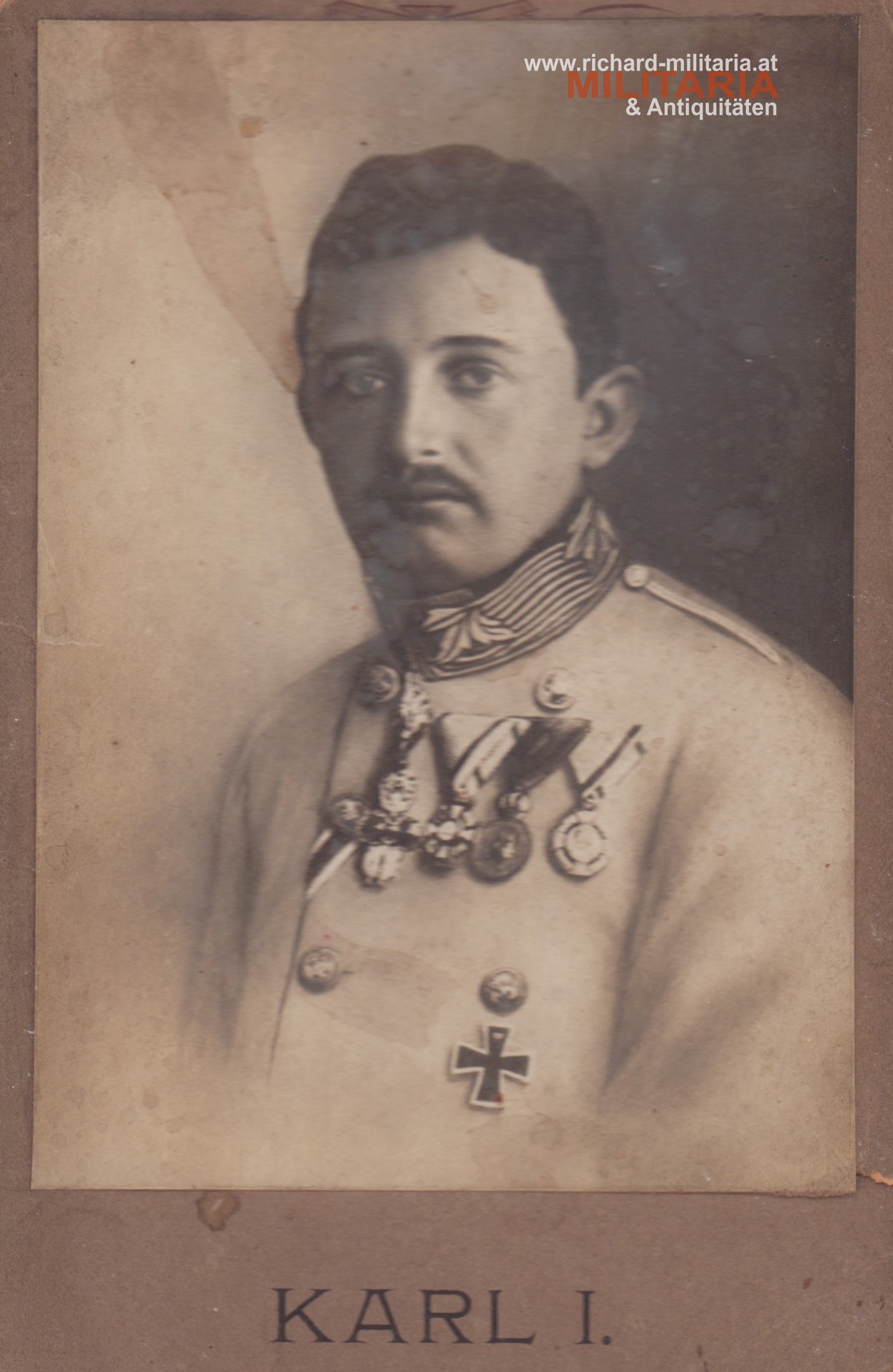 k.u.k. Foto "Karl I" auf Hartkarton