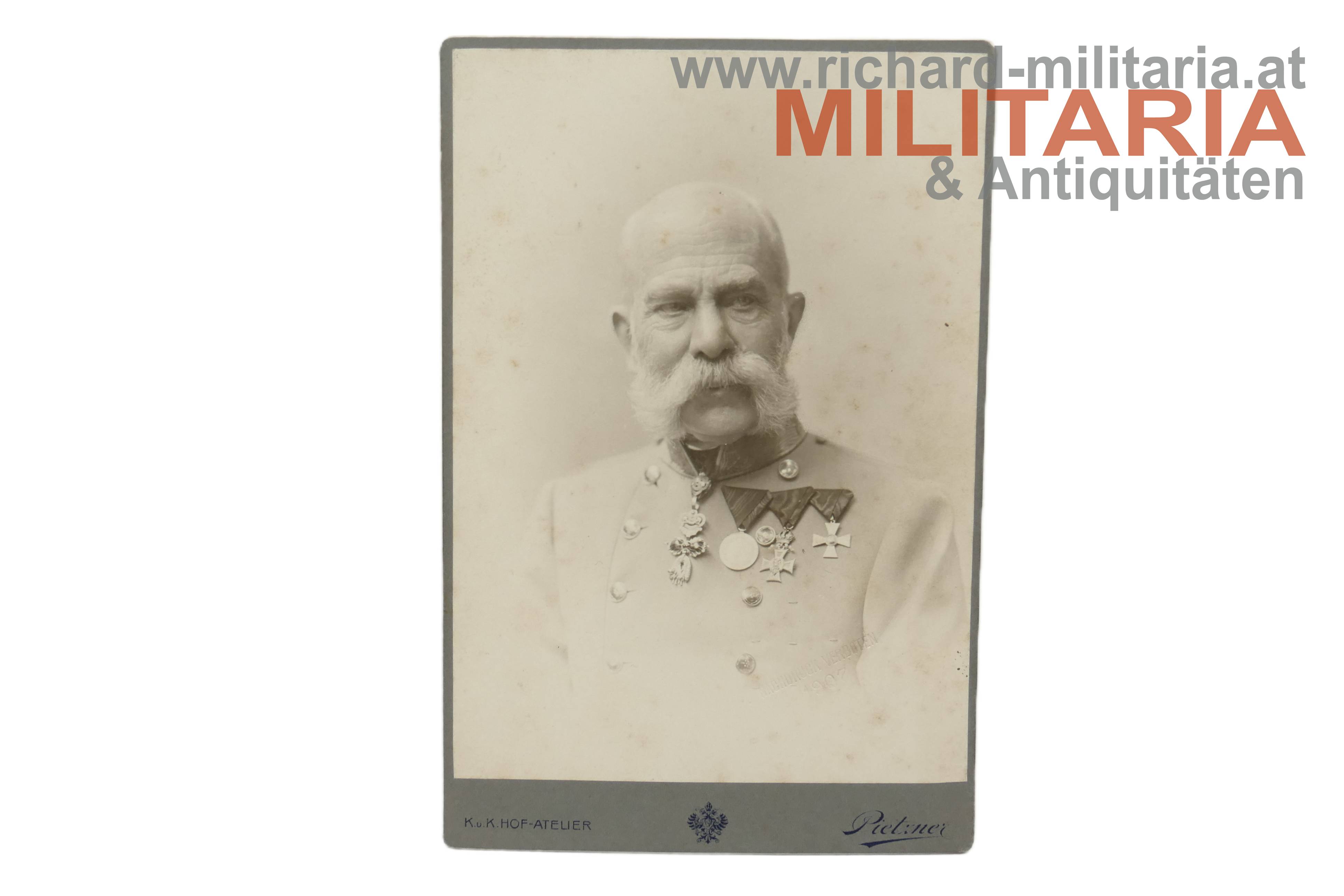 k.u.k. Hartkartonfoto - Kaiser Franz Joseph I.