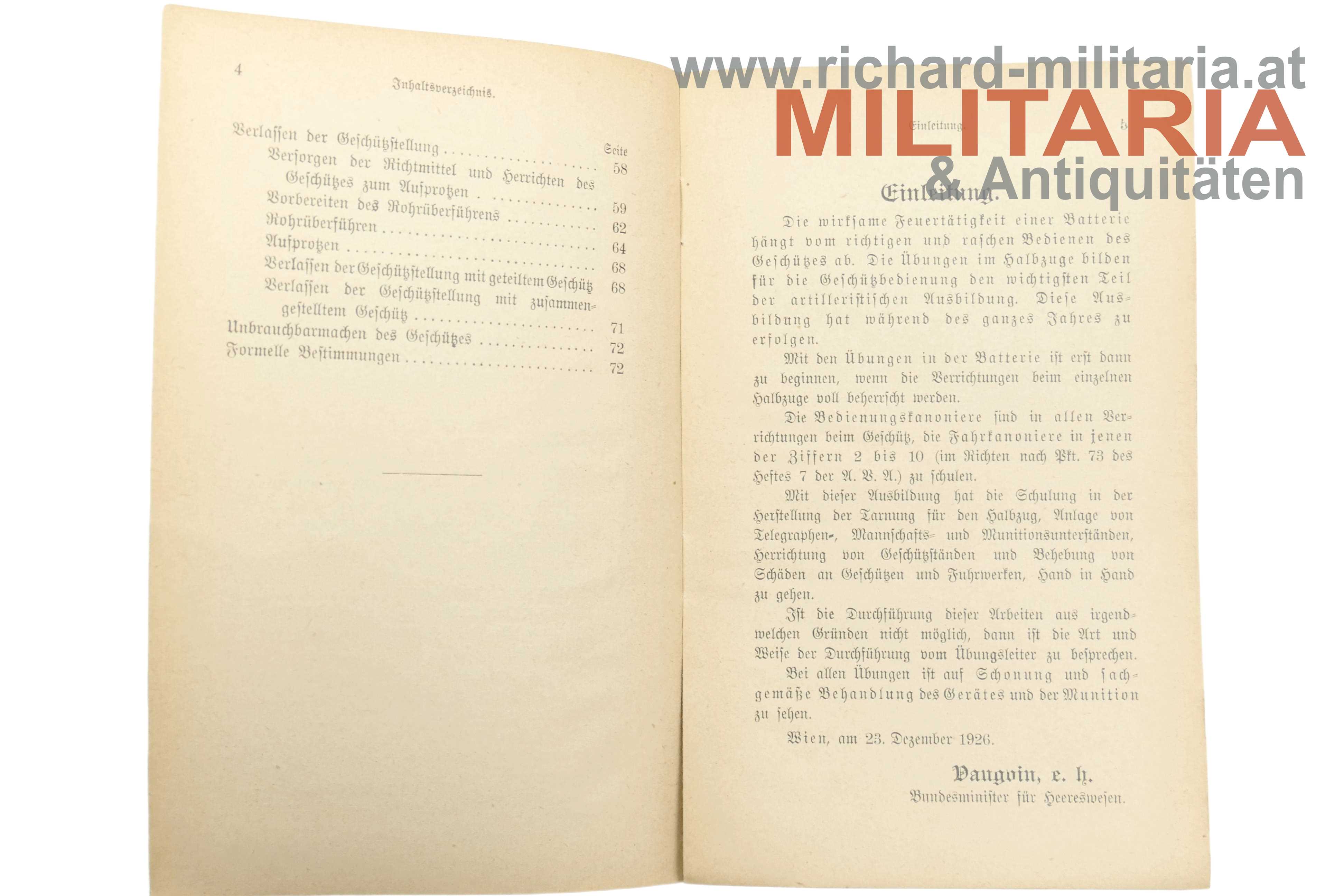 1. Republik - Ausbildungsvorschrift für die Artillerie (A.V.A.)- Heft 4