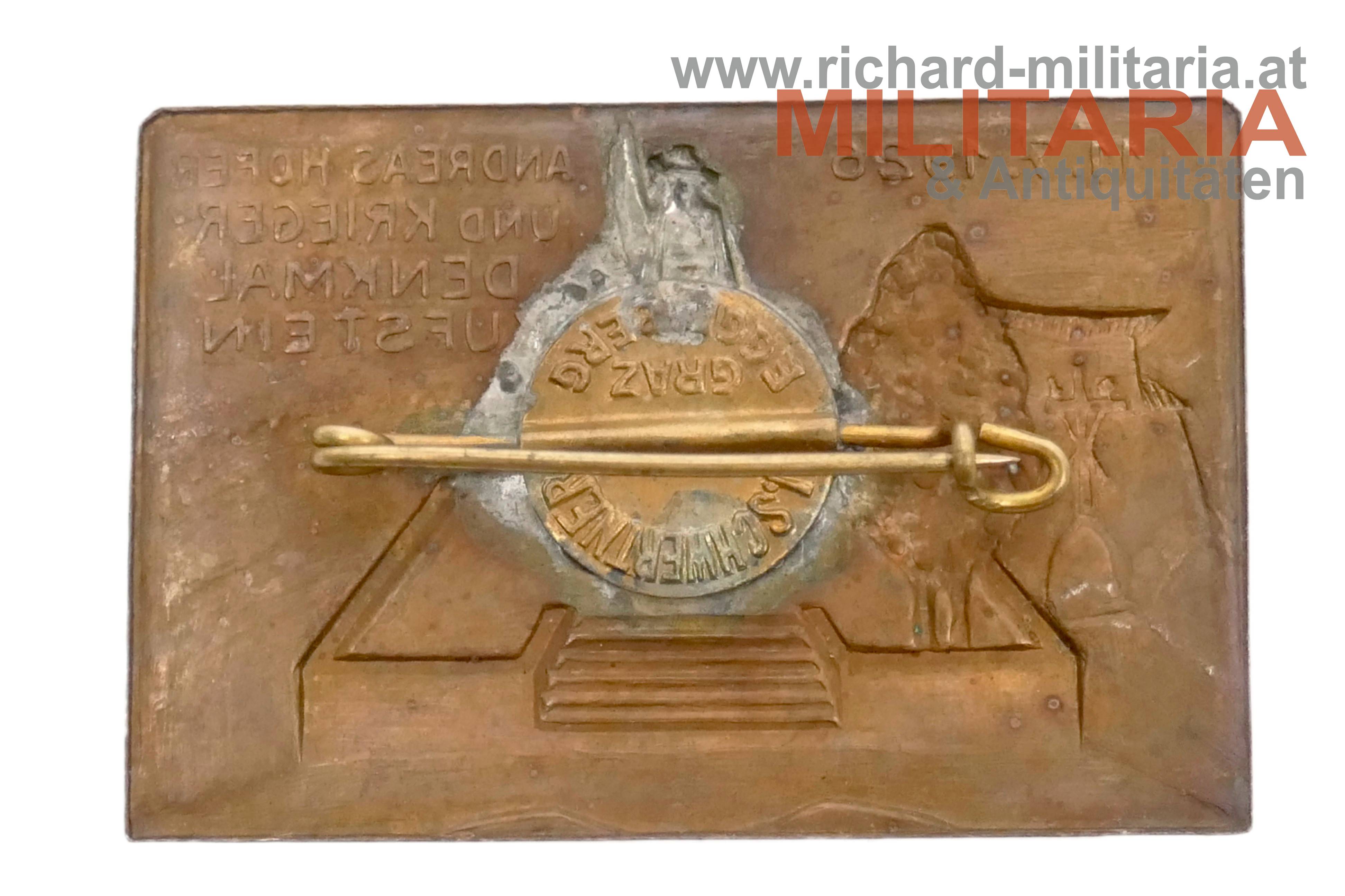 Abzeichen - Andreas Hofer Kriegerdenkmal Kufstein - 11.7.1926