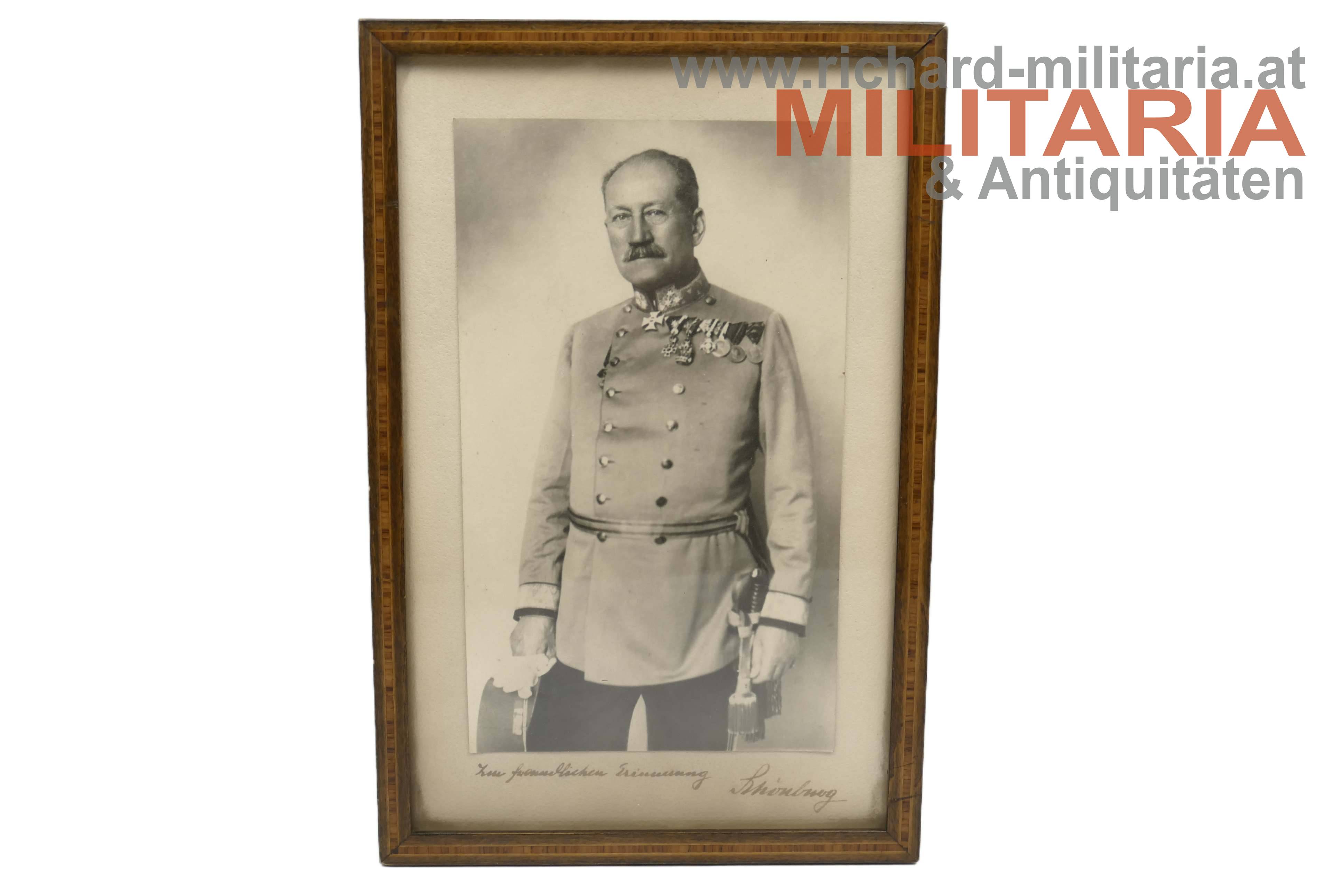 k.u.k./Bundesstaat - gewidmetes Foto - Generaloberst Alois Schönburg-Hartenstein