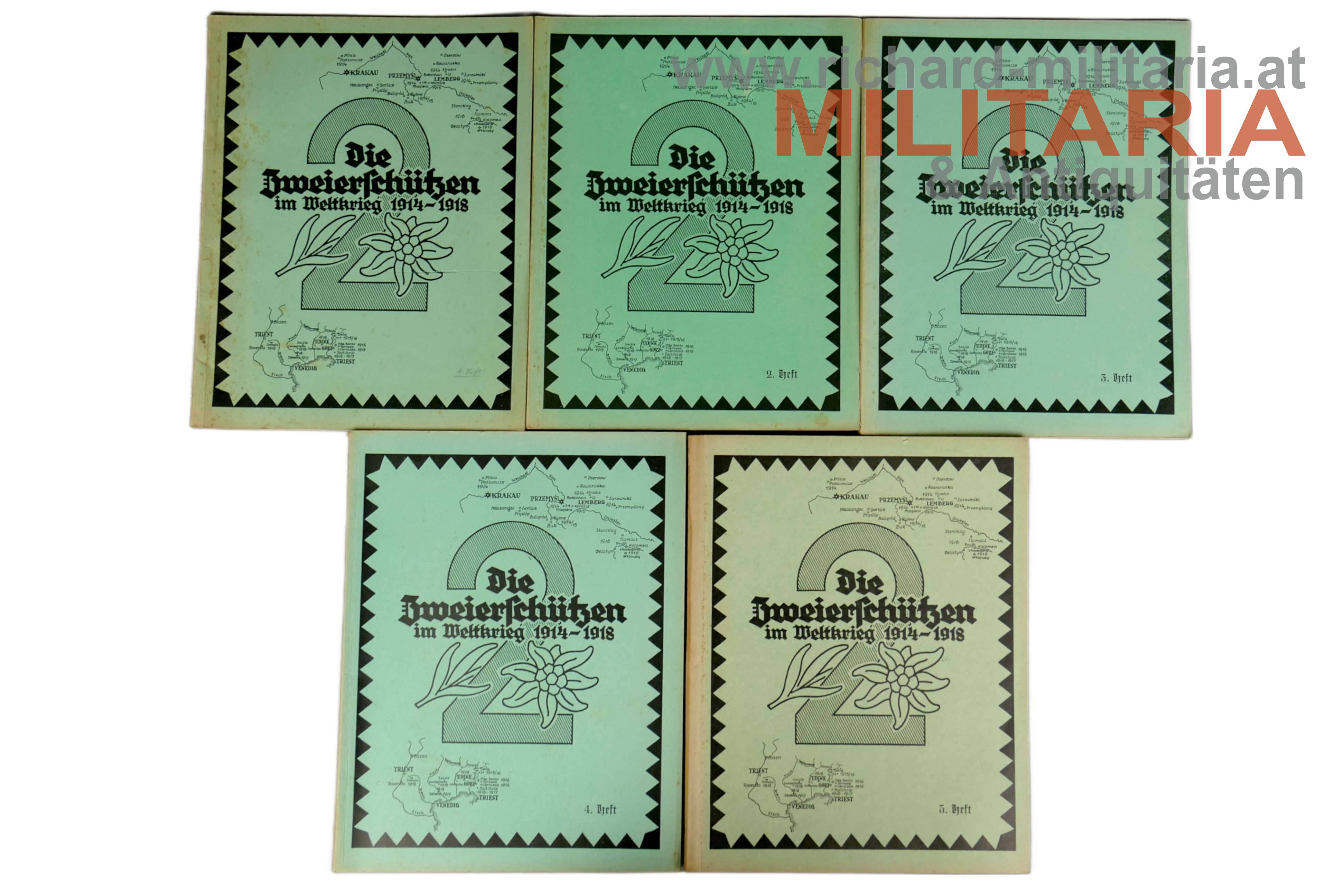 Die Zweierschützen im Weltkrieg 1914-1918 - 5 Hefte 