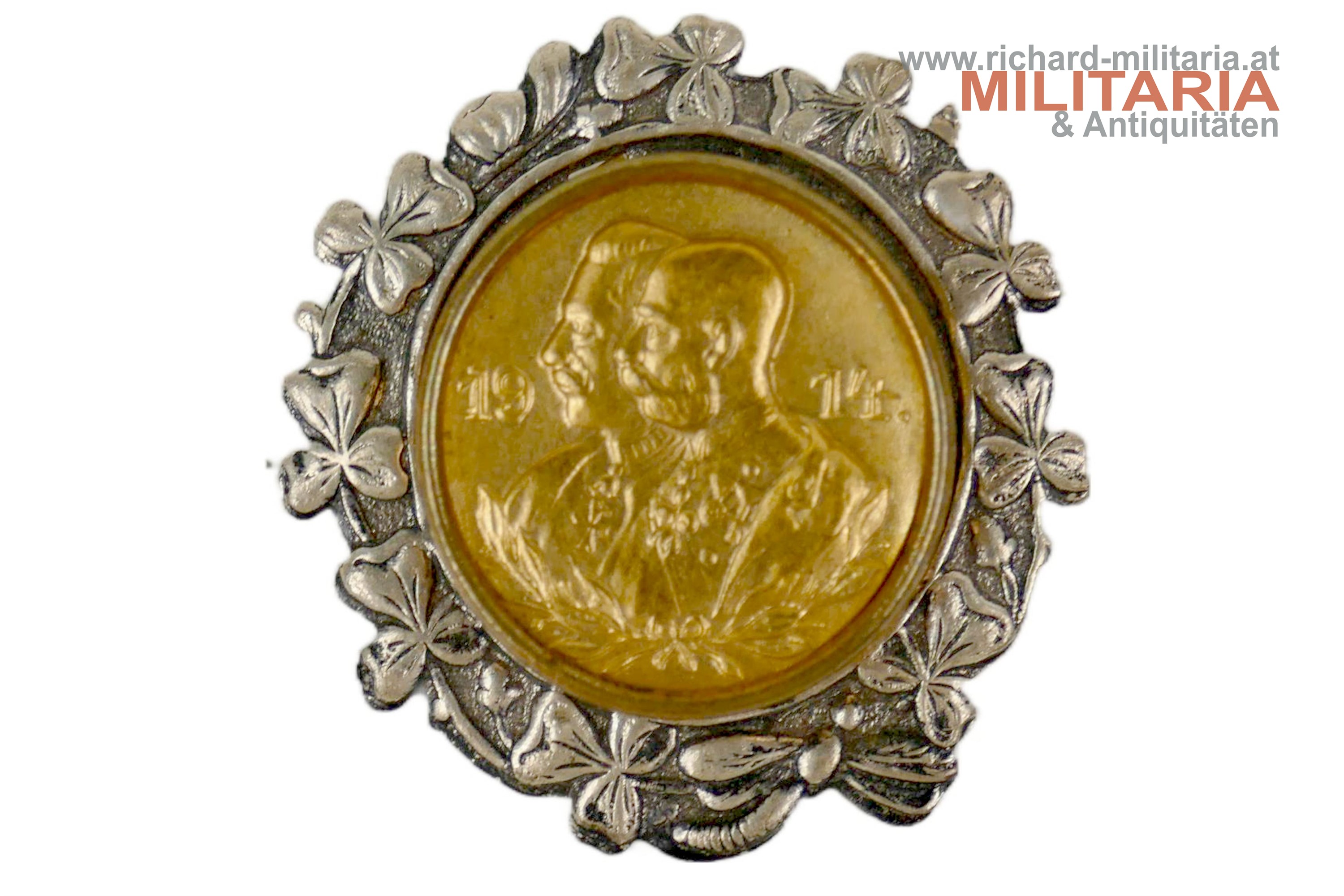k.u.k. patriotisches Abzeichen - Kaiser Franz Josef & Wilhelm 1914