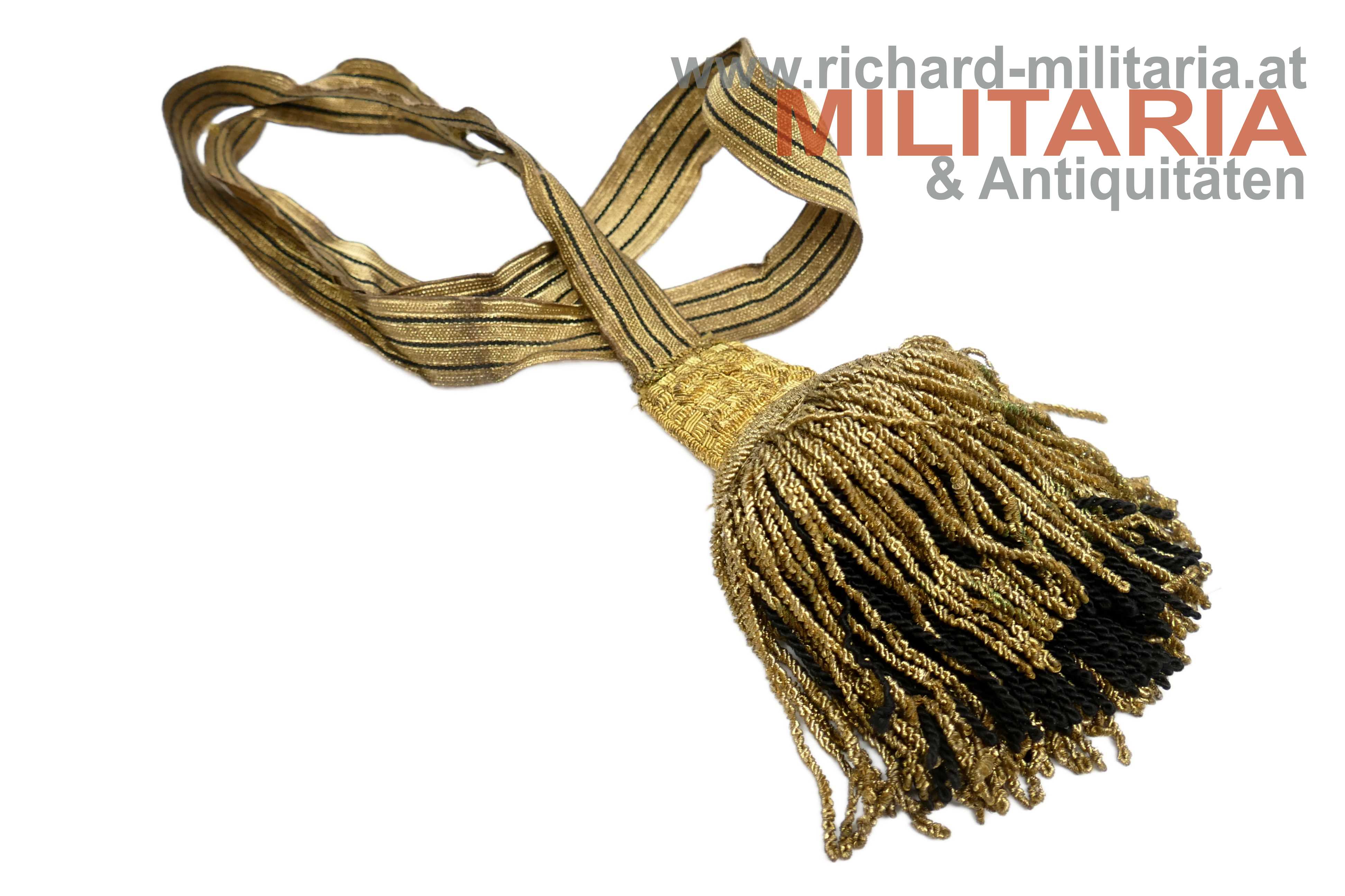 k.u.k. Säbel-Portepee für Offiziere - Kaiser Franz Josef - um 1890 (!)