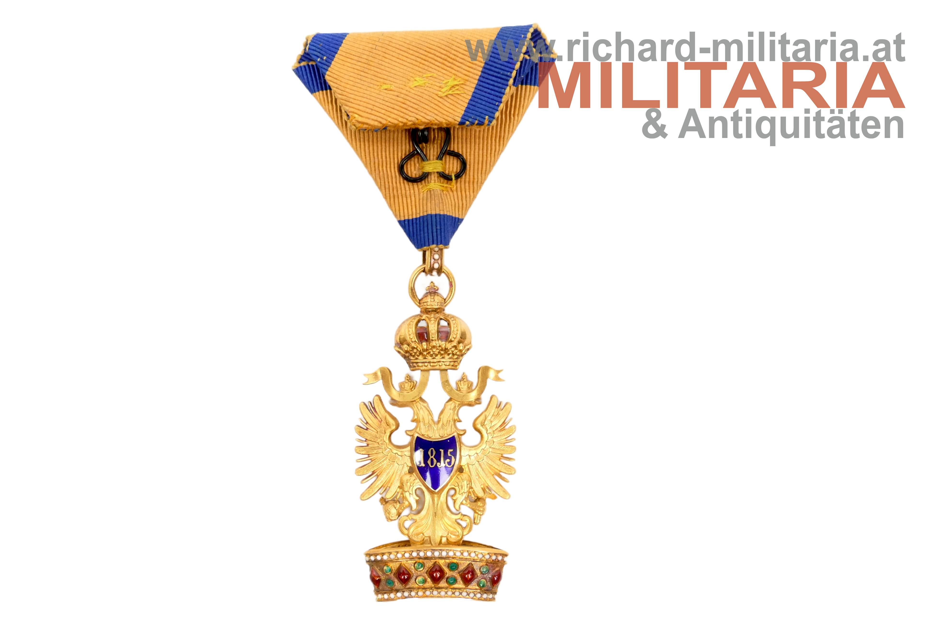 österr. kaiserl. Orden der Eisernen Krone 3. Klasse FRIEDEN - GOLD - um 1880