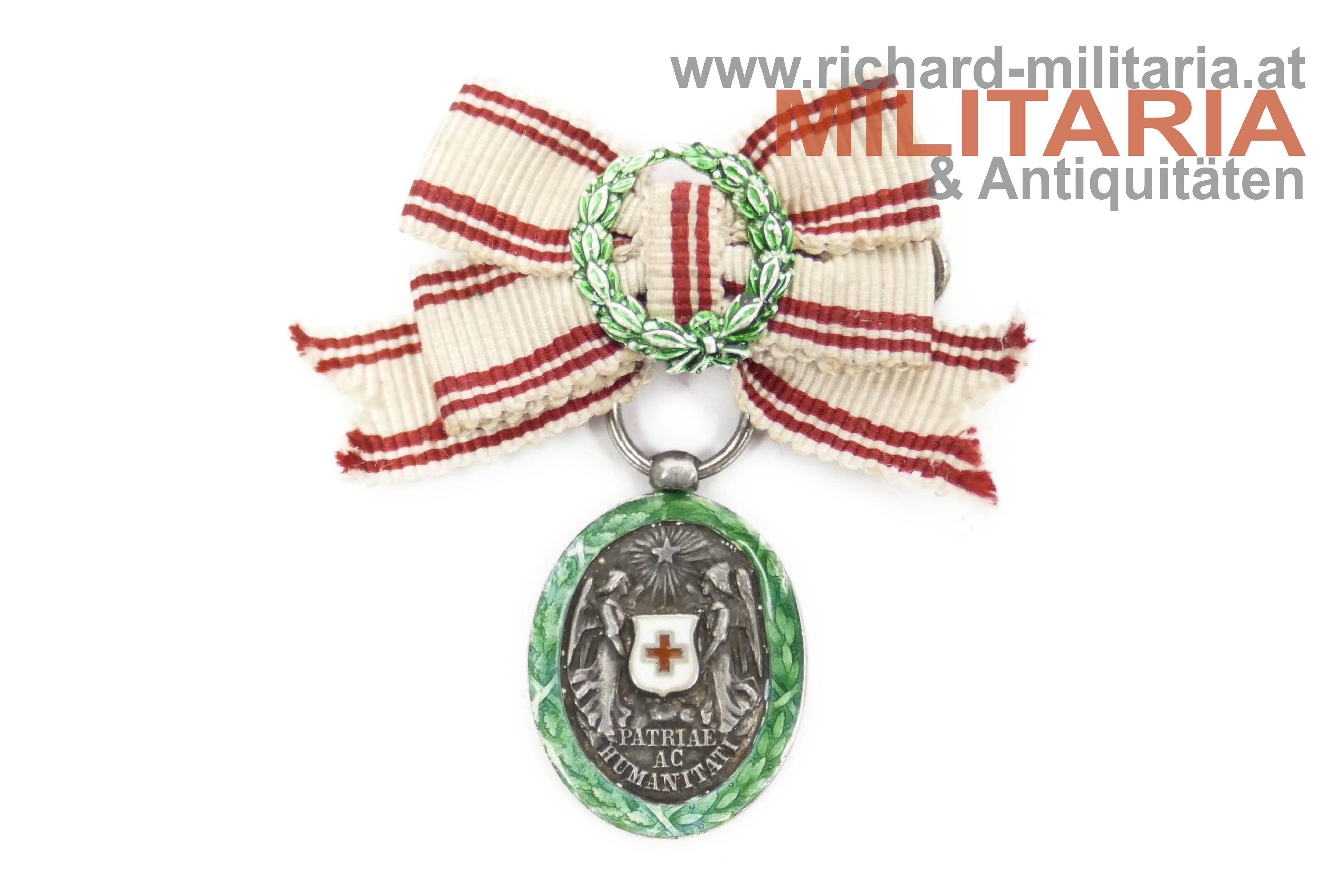 Rotes Kreuz - Silberne Ehrenmedaille mit KD und Damenmasche - MINIATUR