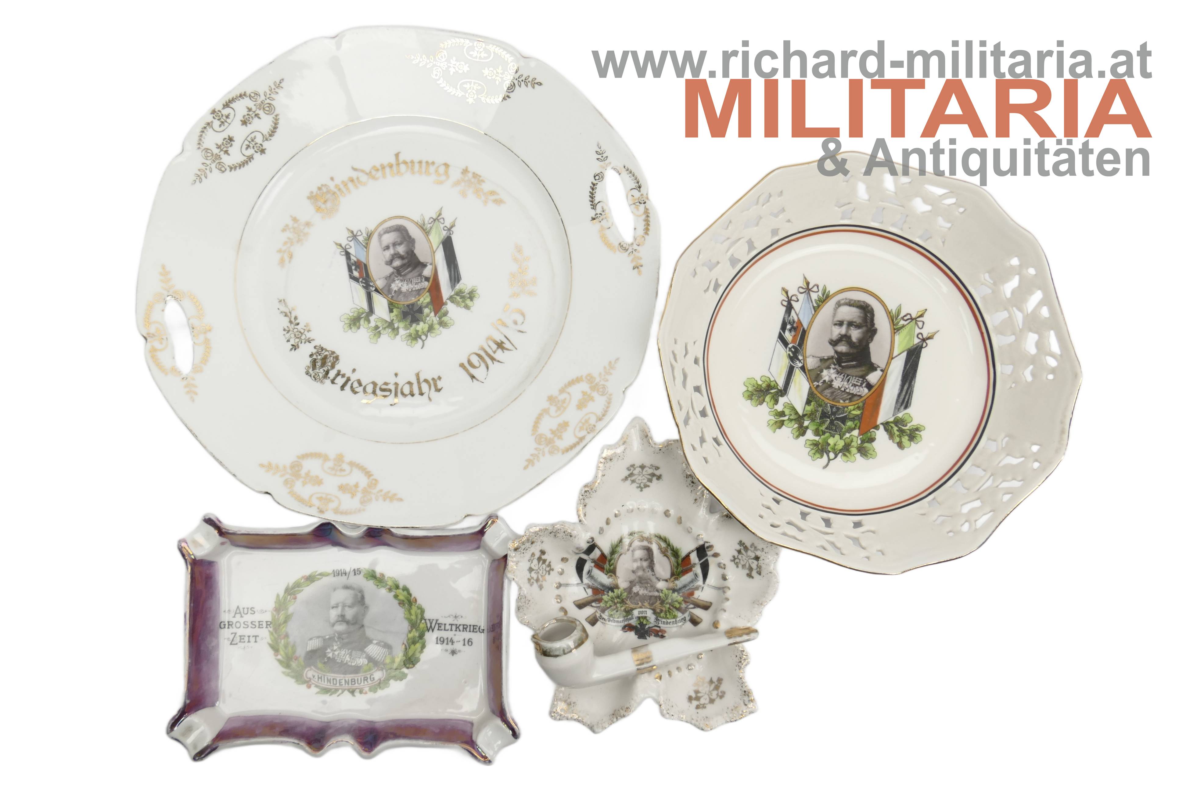 Konvolut patriotische Keramik - General Paul von Hindenburg