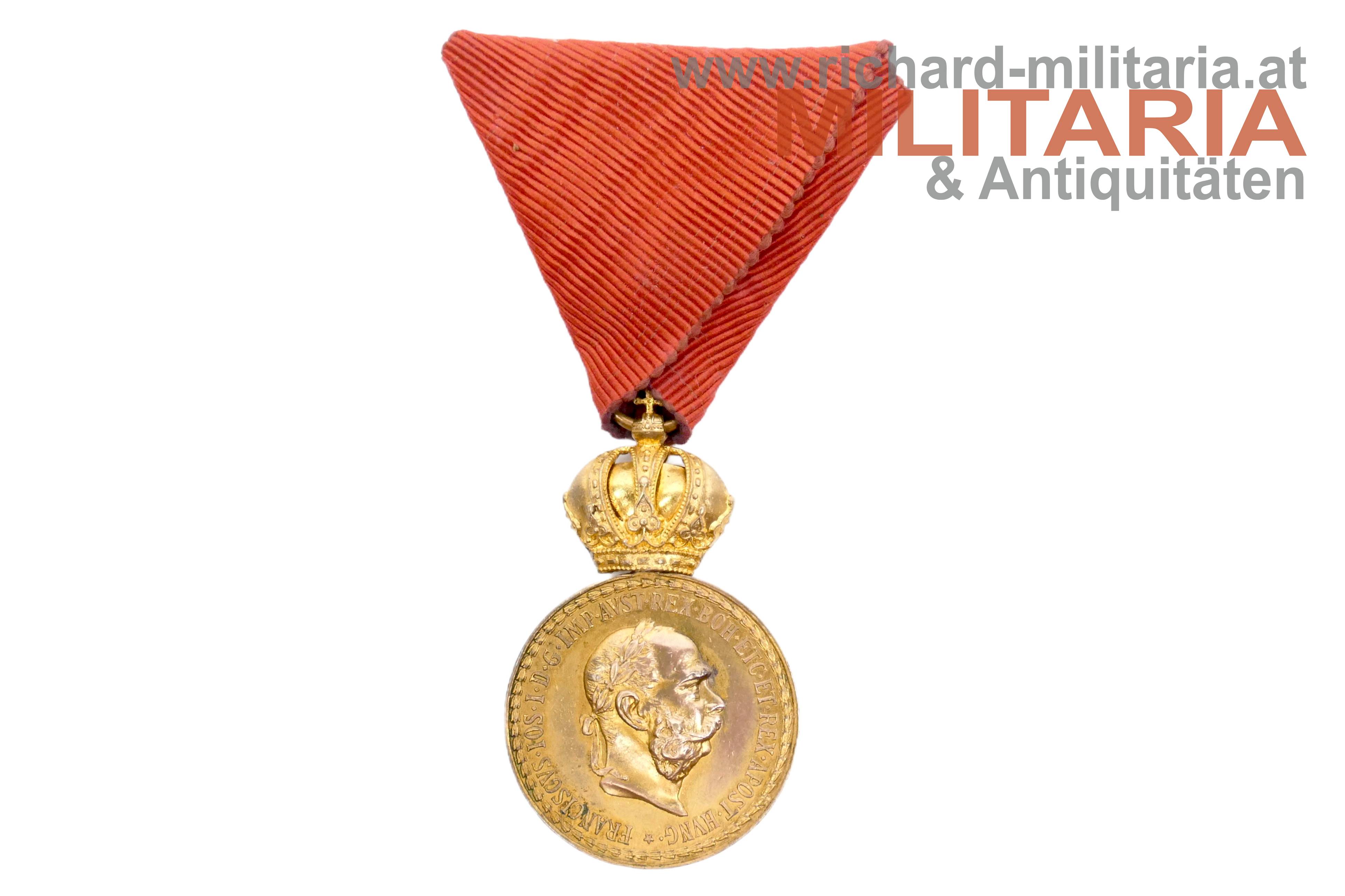k.u.k. Bronzene Militärverdienstmedaille Kaiser Franz Joseph I. mit Etui 