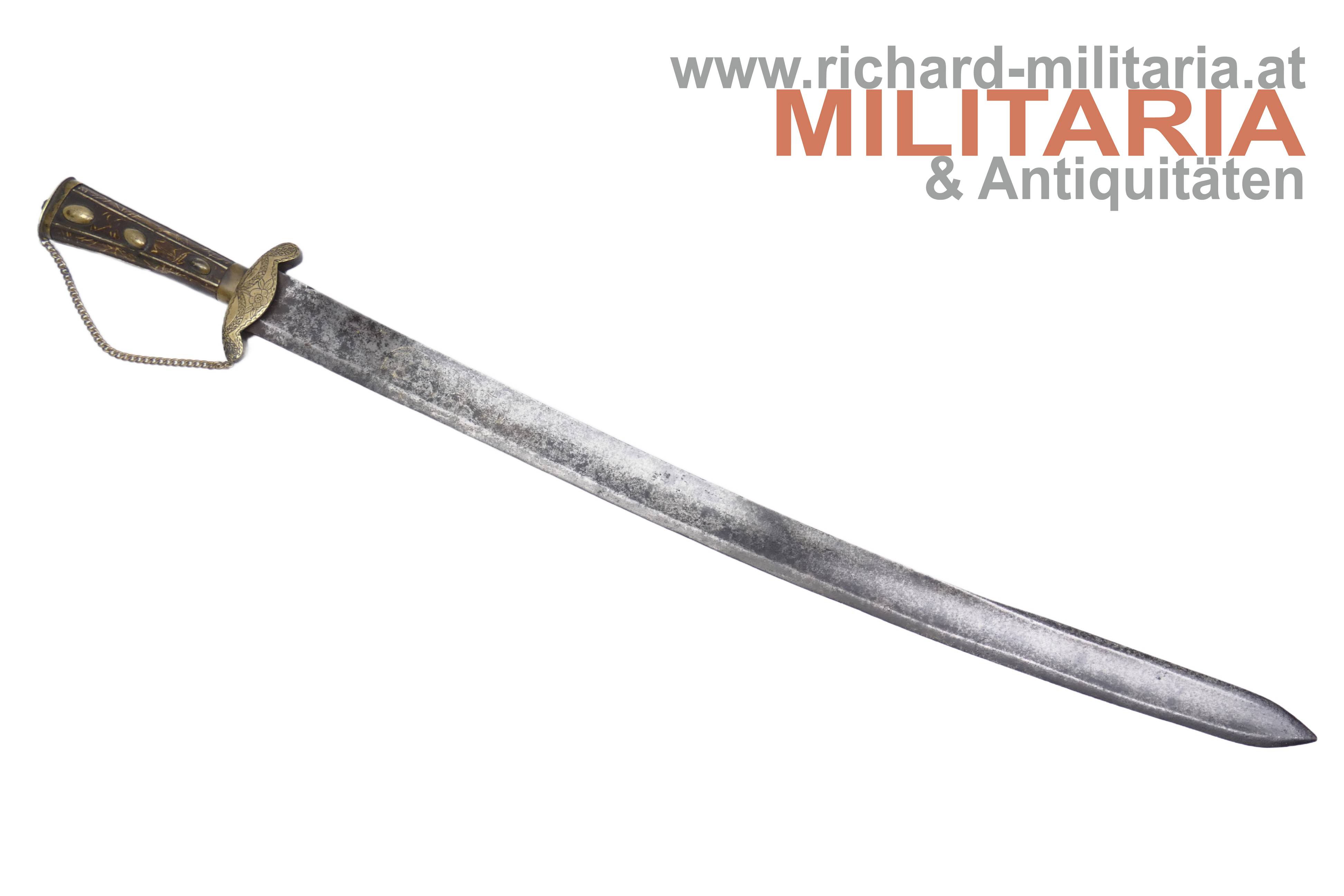 Osteuropa - jagdliches Schwert mit Pallaschklinge - Mitte 18. Jahrhundert mit Gravur