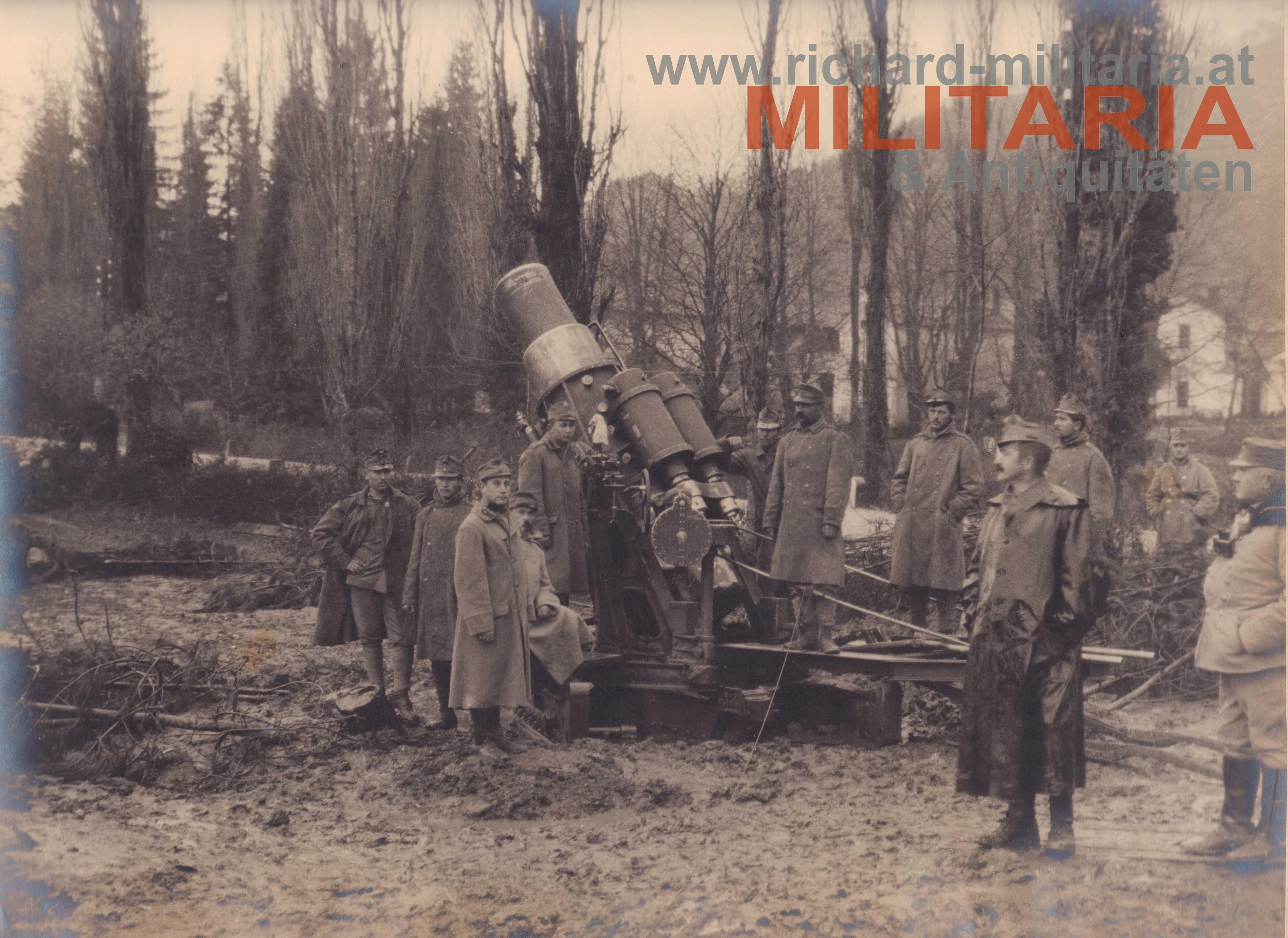 k.u.k Foto - Soldaten mit 30,5cm-Mörser