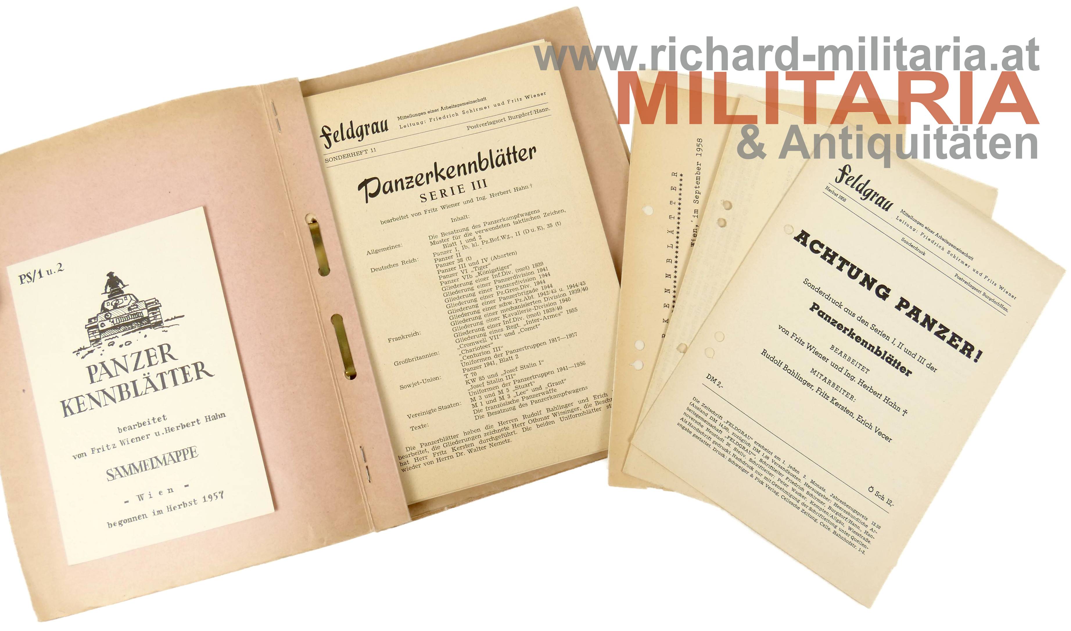 Panzer-Kennblätter - 4 Sammelmappen 